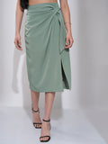 Tokyo Talkies Women Green Midi Skirt - Green - Image 1