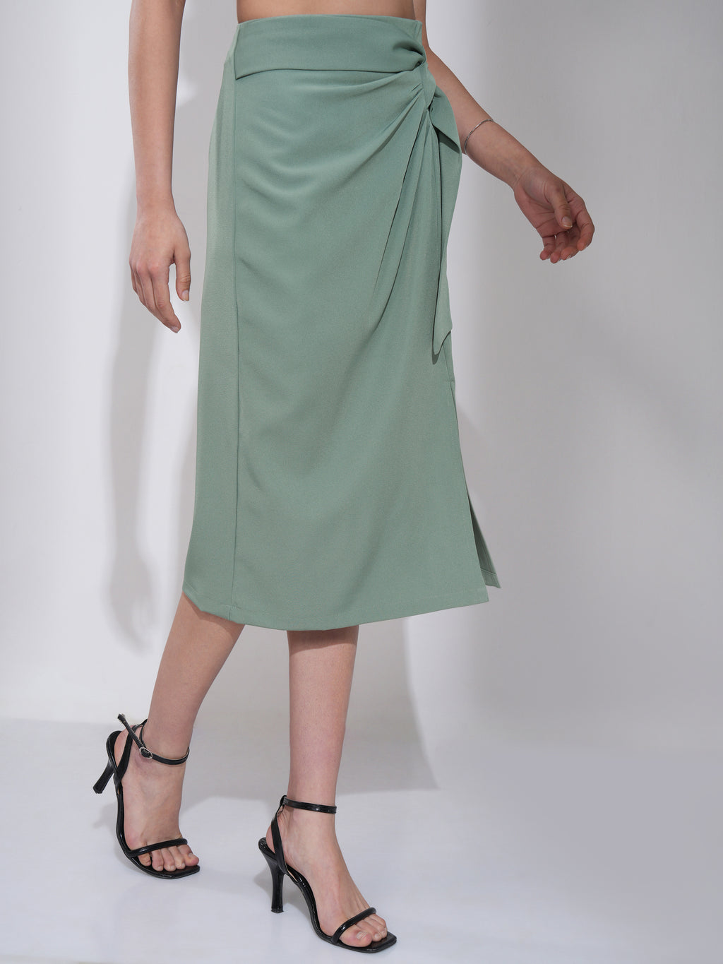 Tokyo Talkies Women Green Midi Skirt - Green - Image 6