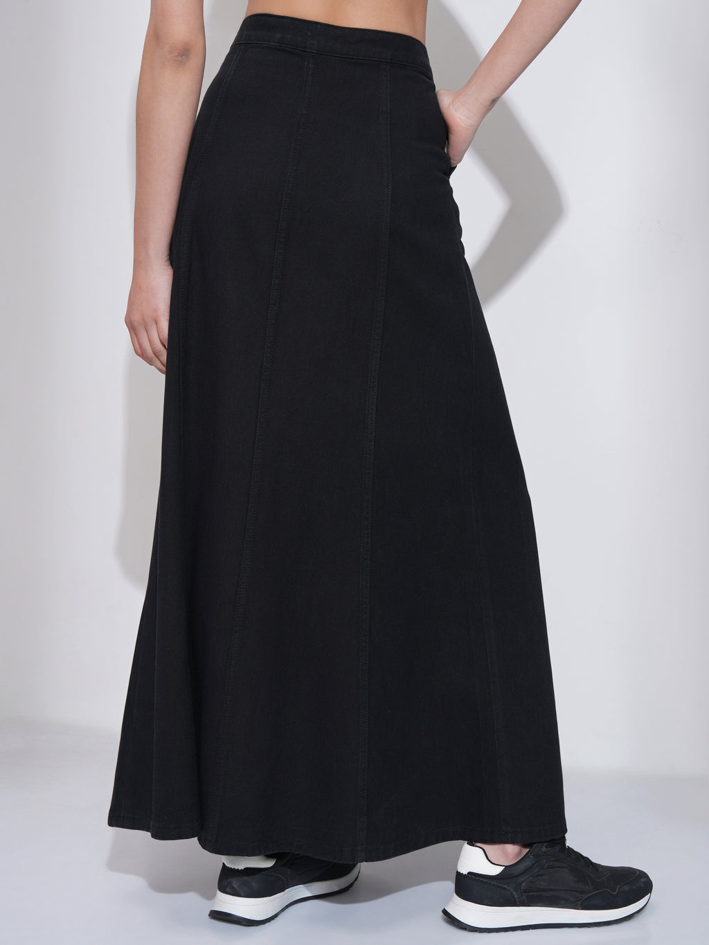 Tokyo Talkies Women Black Maxi Skirt - Black - Image 3