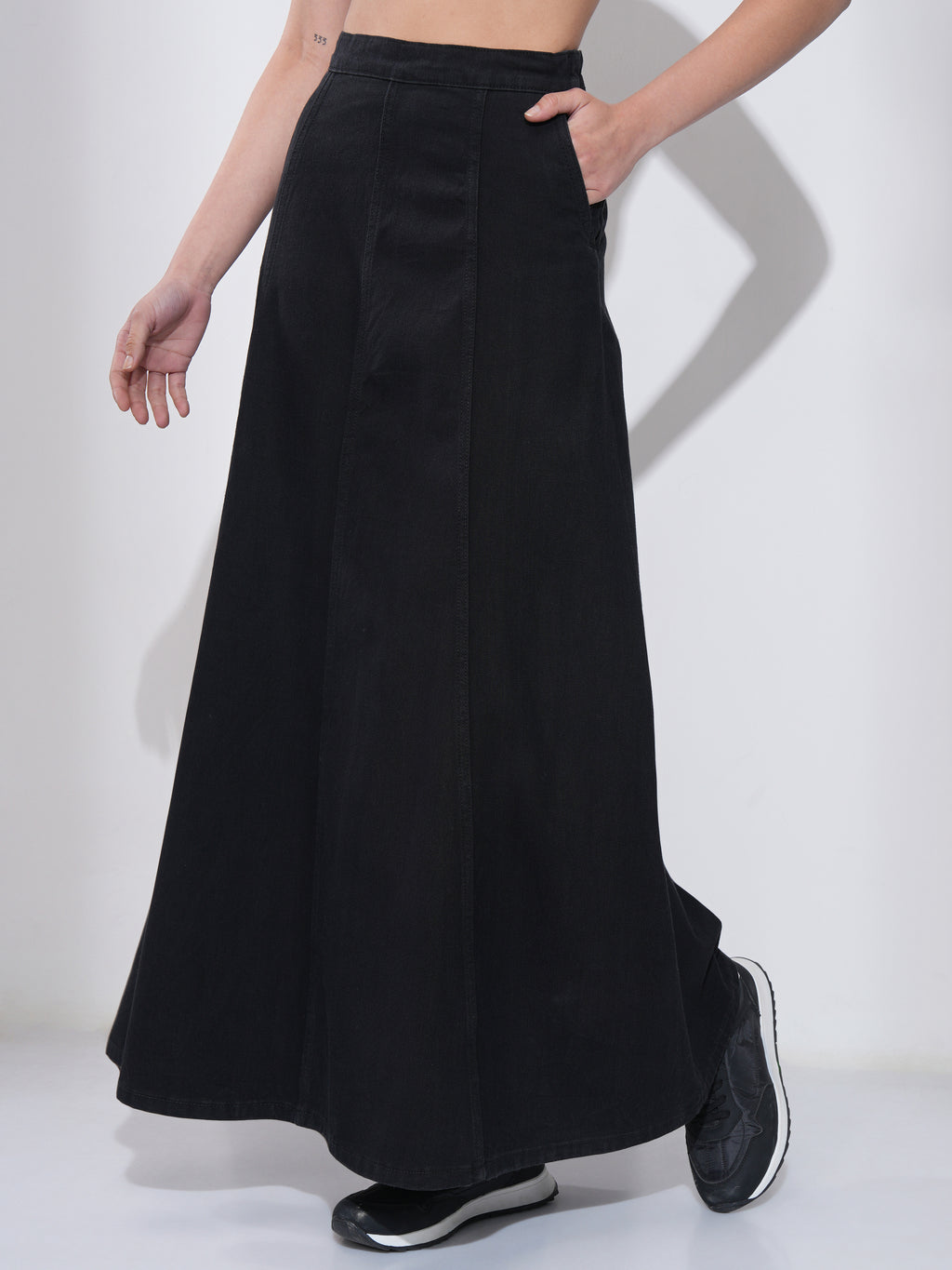 Tokyo Talkies Women Black Maxi Skirt - Black - Image 4