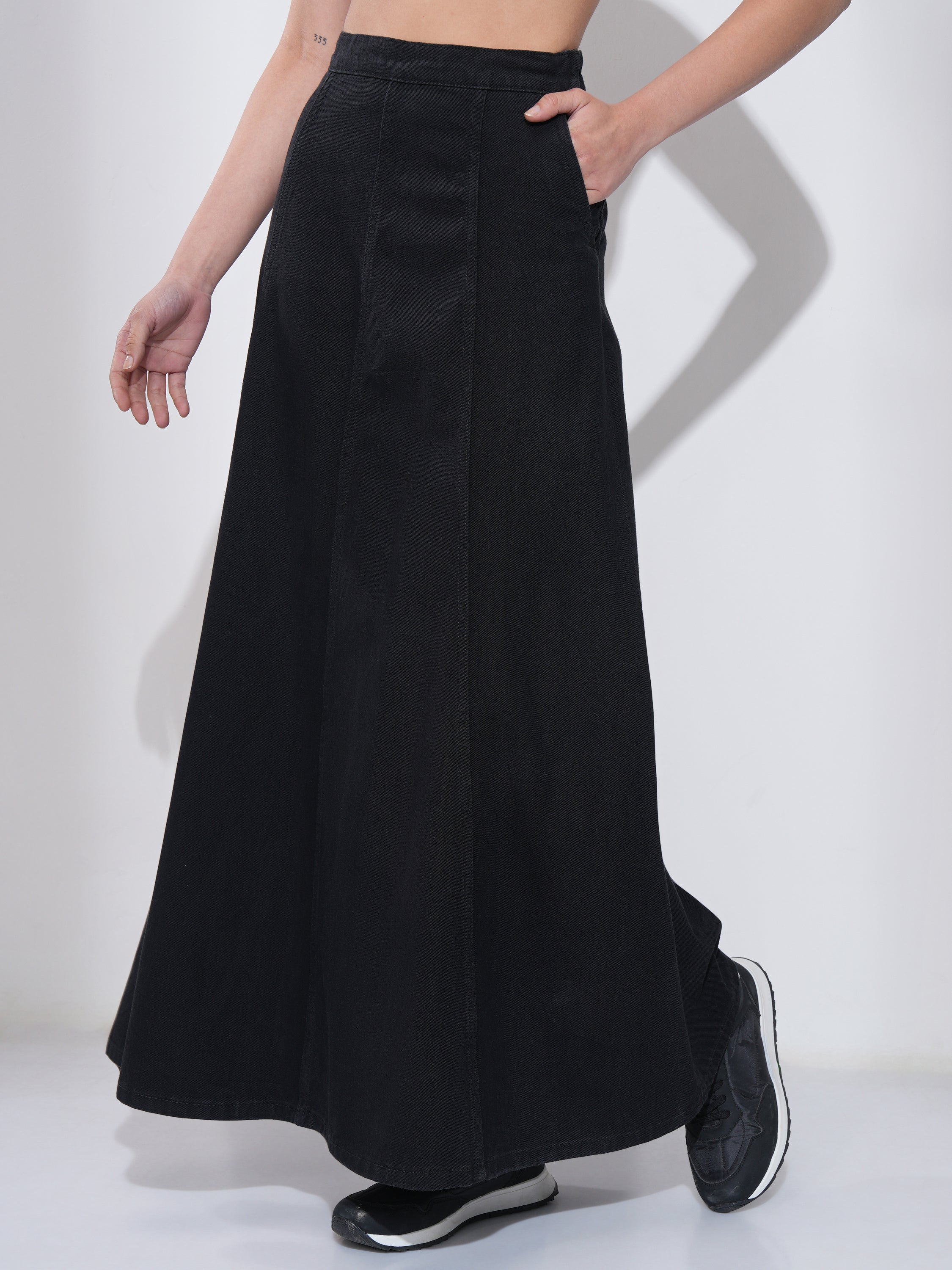 Tokyo Talkies Women Black Maxi Skirt - Black - Image 4