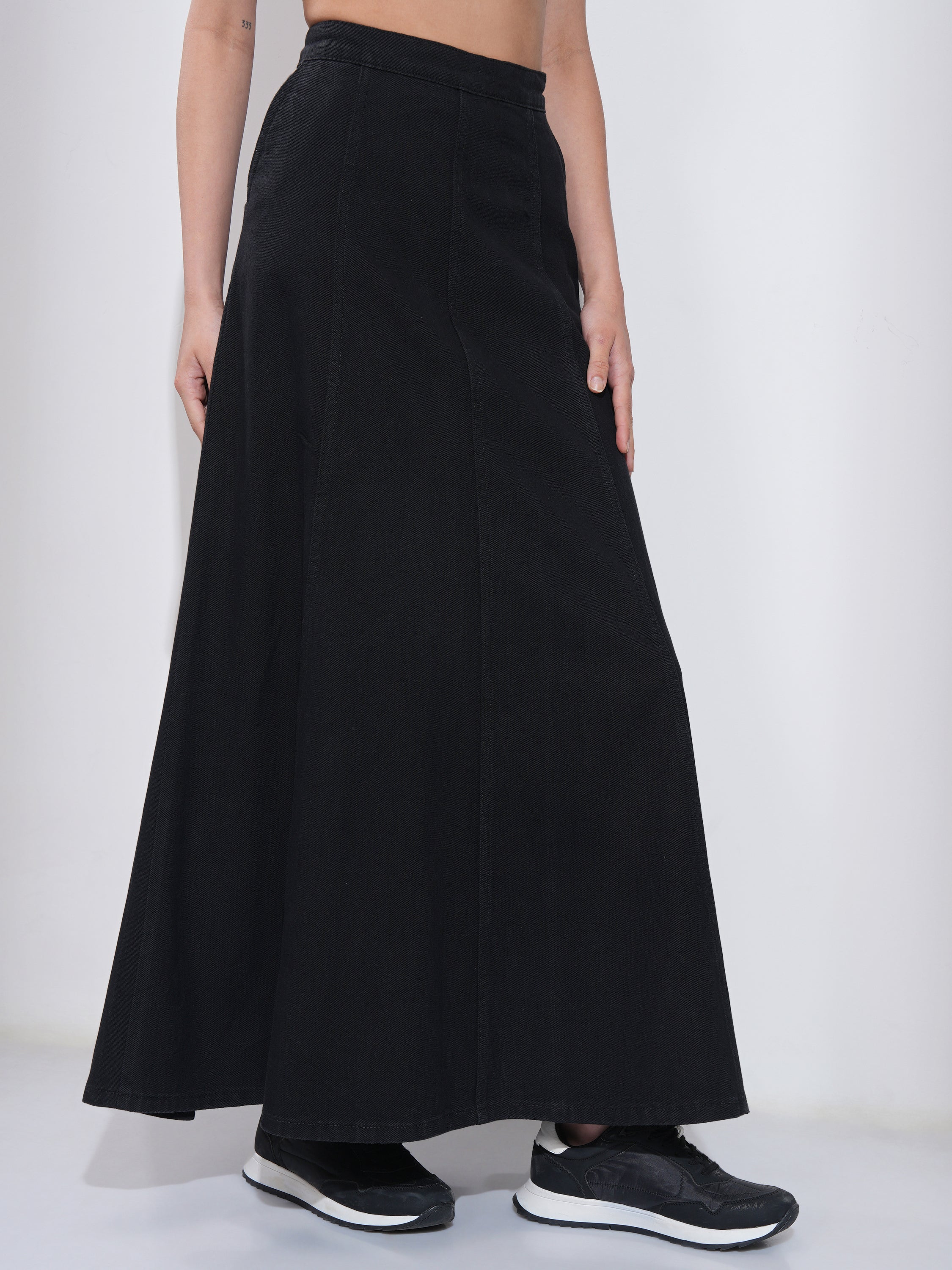 Tokyo Talkies Women Black Maxi Skirt - Black - Image 6