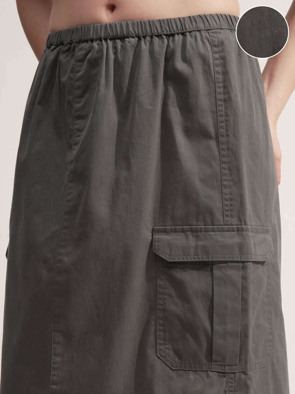 Tokyo Talkies Women Grey Midi Skirt - Grey - Image 5
