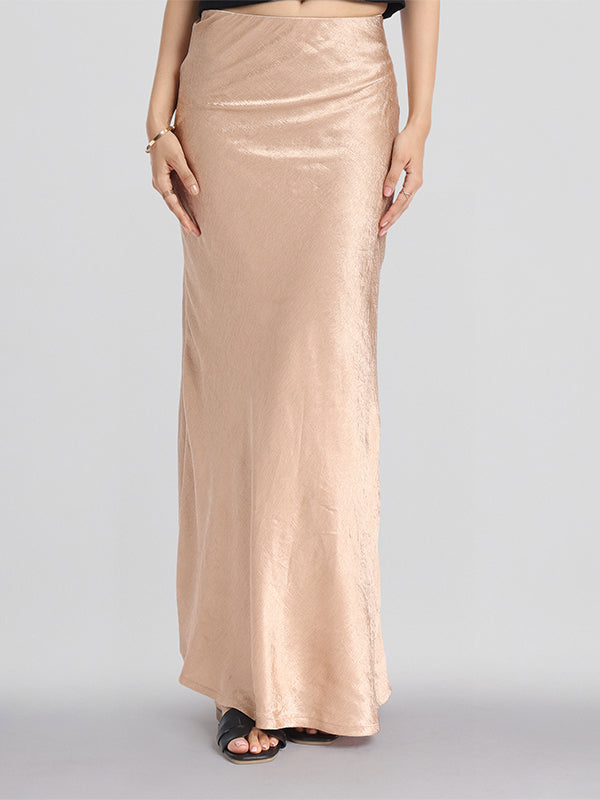 ESPYR By Tokyo Talkies Women Beige Straight Maxi Skirt - Beige - Image 1