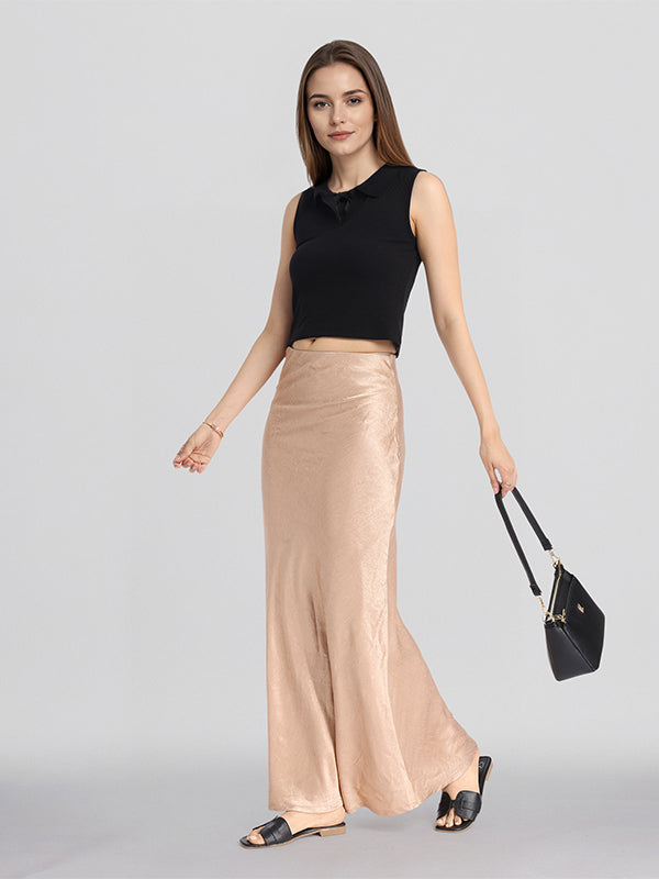 ESPYR By Tokyo Talkies Women Beige Straight Maxi Skirt - Beige - Image 2