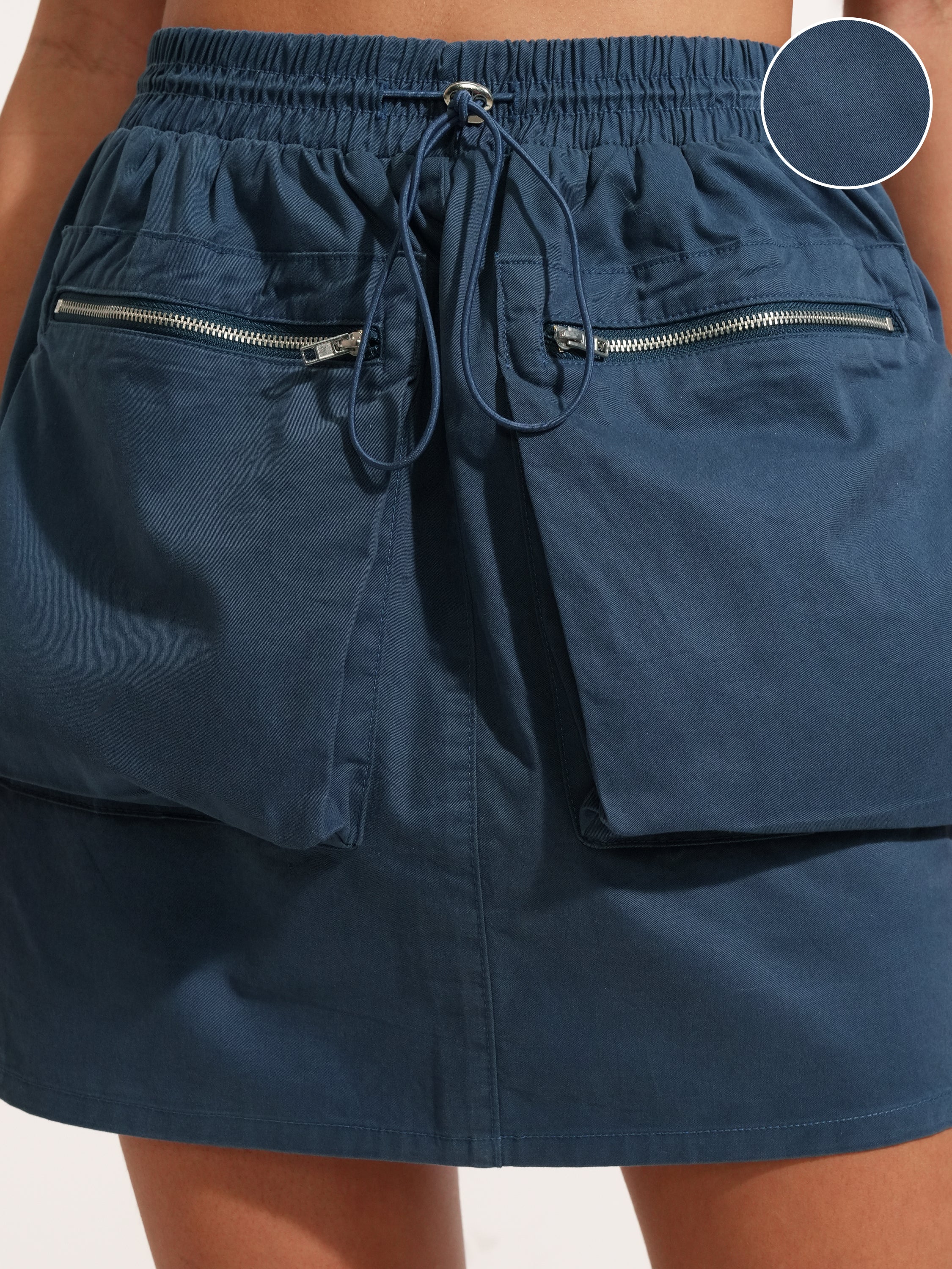 Tokyo Talkies Women Blue Mini Skirt - Blue - Image 5