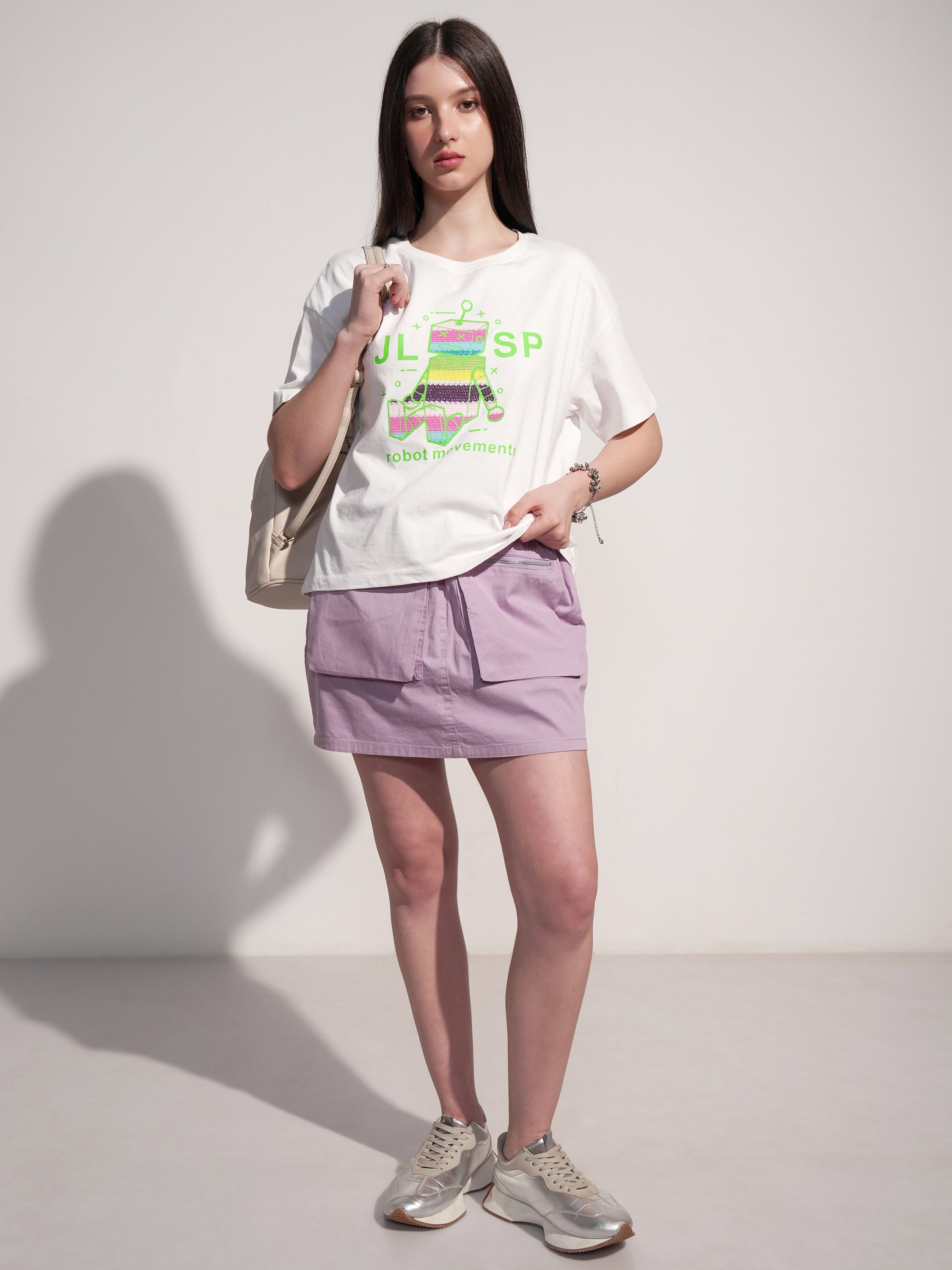 Tokyo Talkies Women Purple Mini Skirt - Purple - Image 2