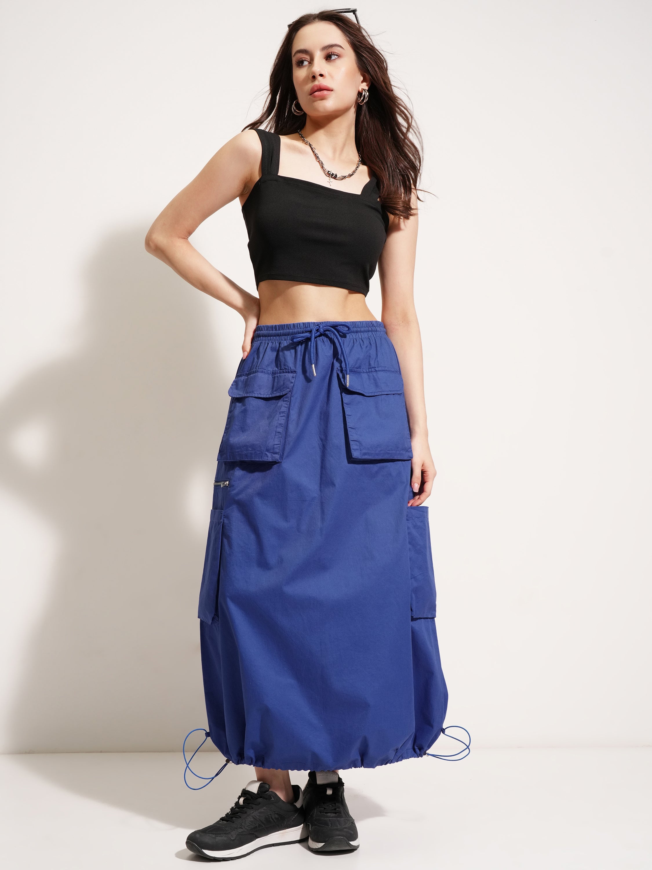 Tokyo Talkies Women Blue Mini Skirt - Blue - Image 2