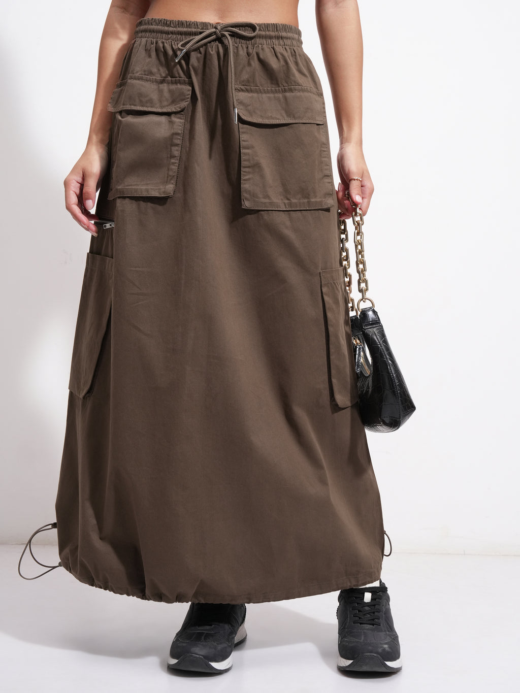 Tokyo Talkies Women Brown Above Knee Skirt - Brown - Image 1