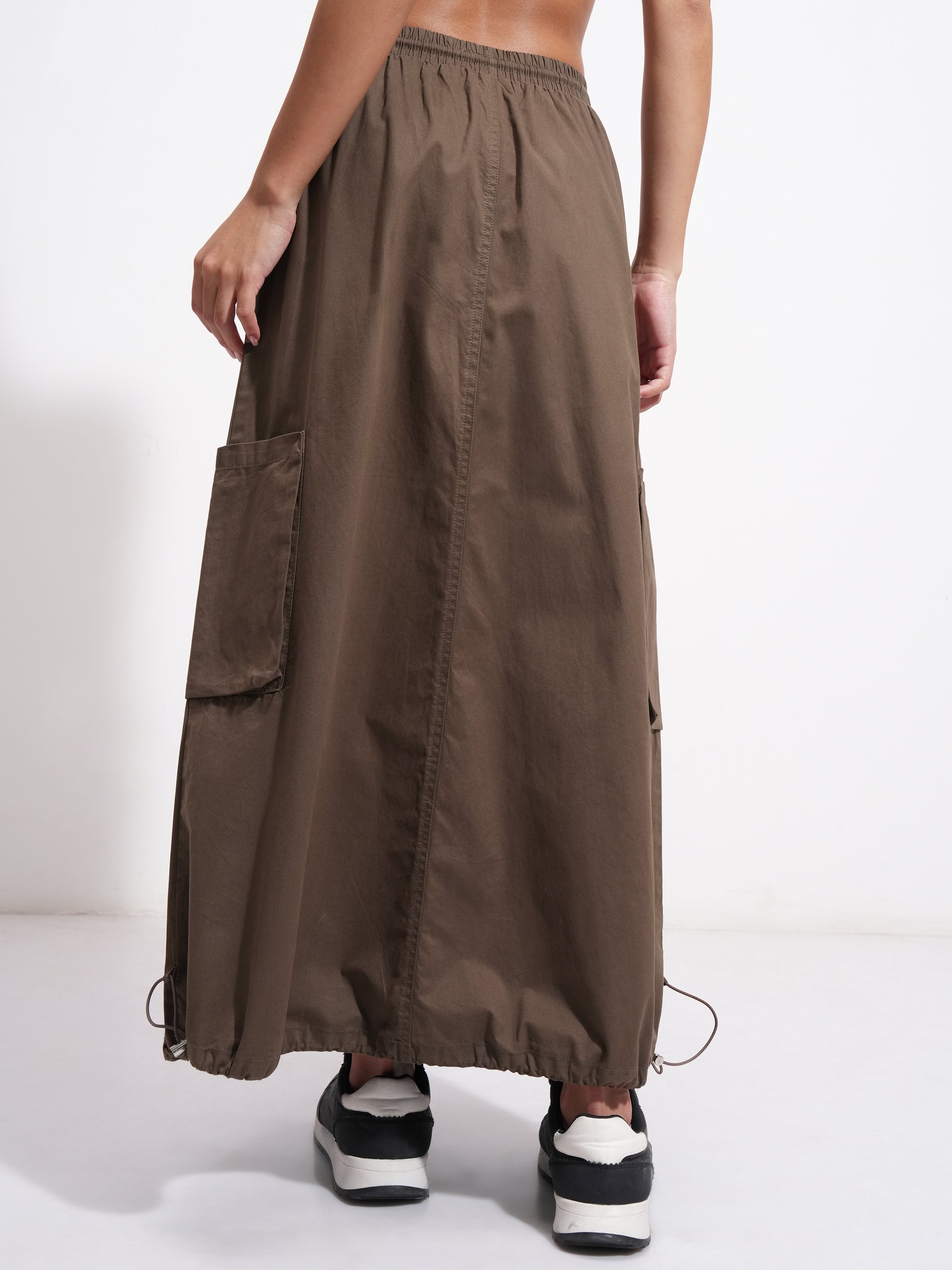 Tokyo Talkies Women Brown Above Knee Skirt - Brown - Image 3
