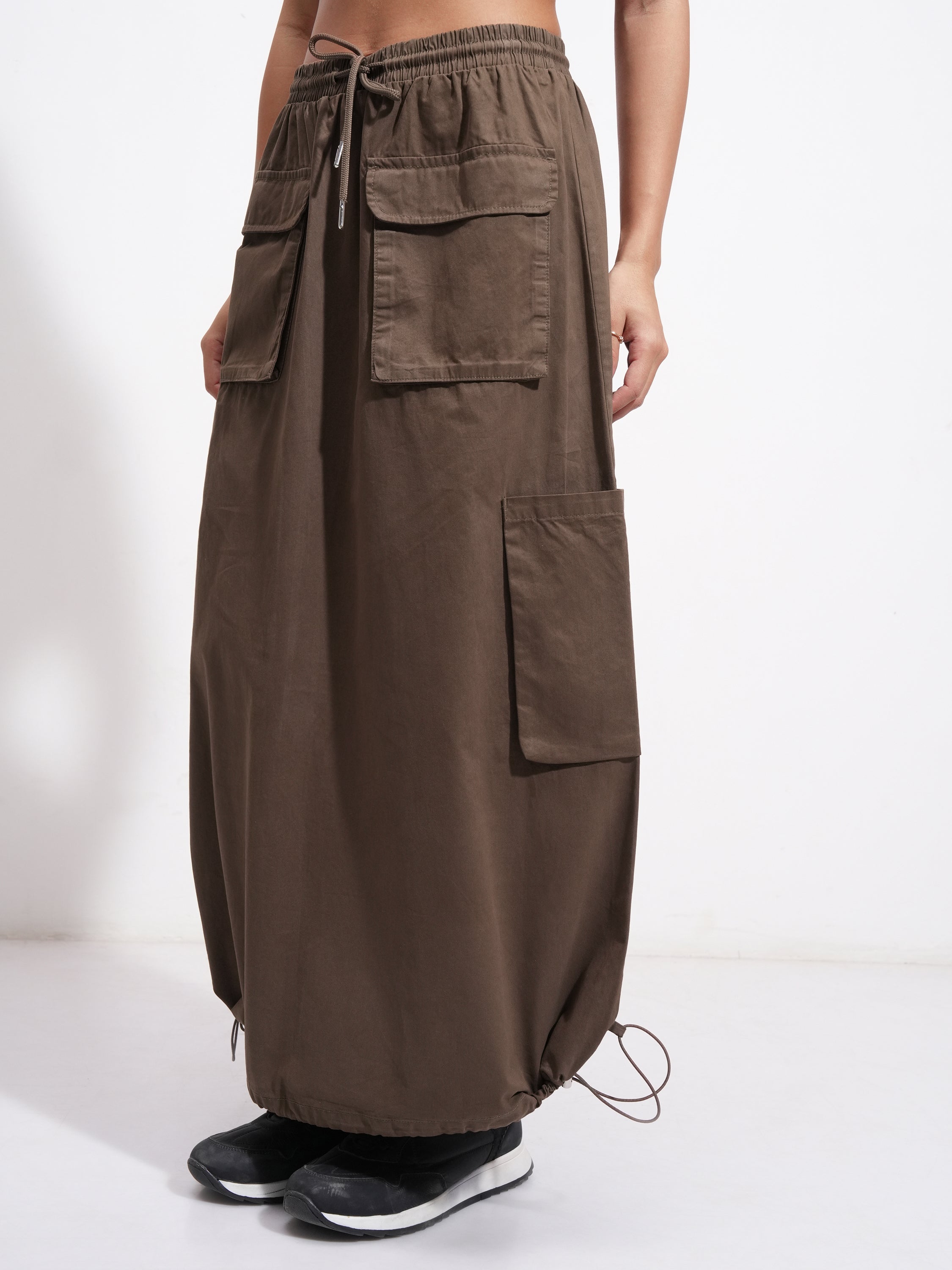 Tokyo Talkies Women Brown Above Knee Skirt - Brown - Image 4
