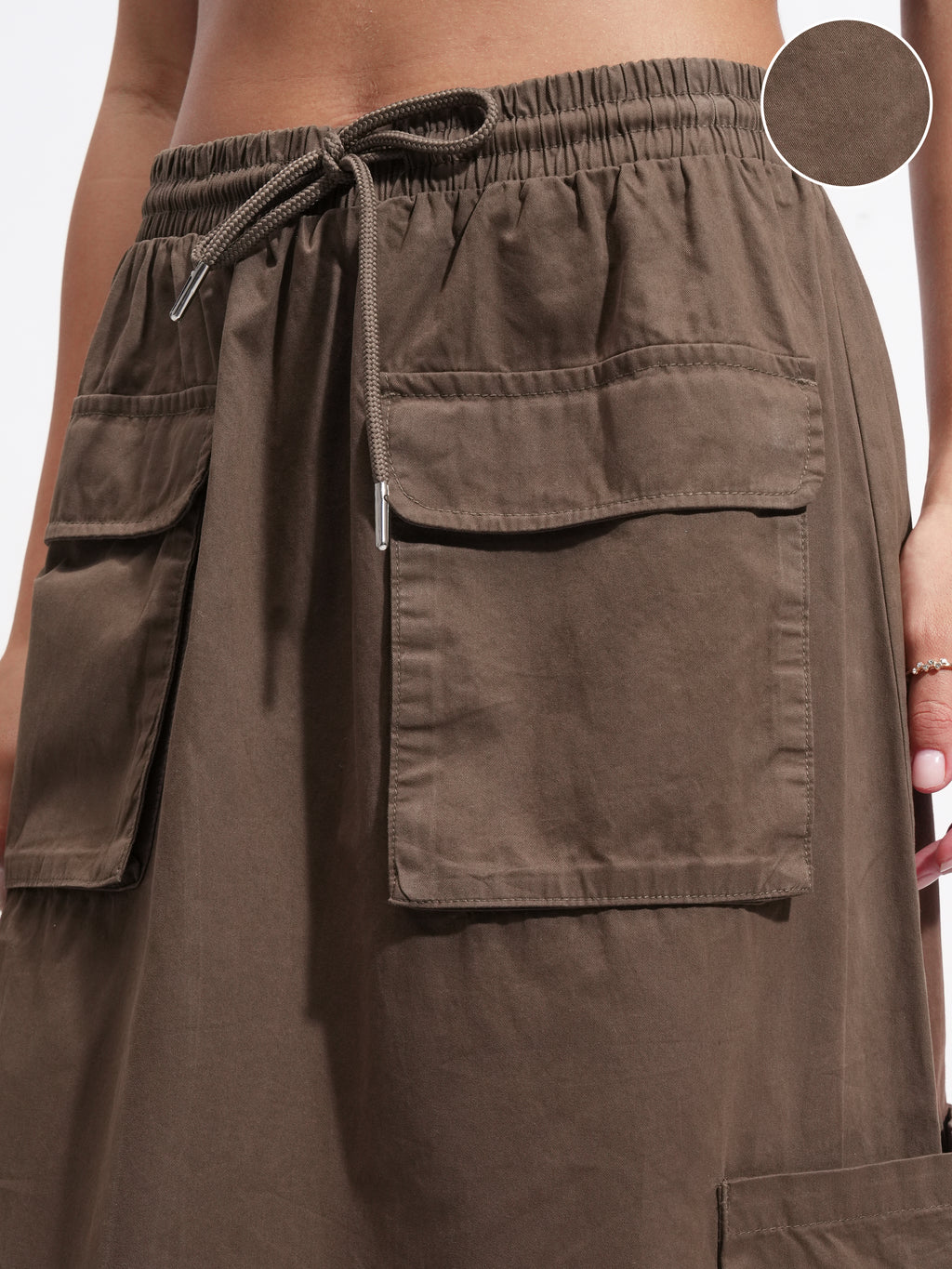 Tokyo Talkies Women Brown Above Knee Skirt - Brown - Image 5