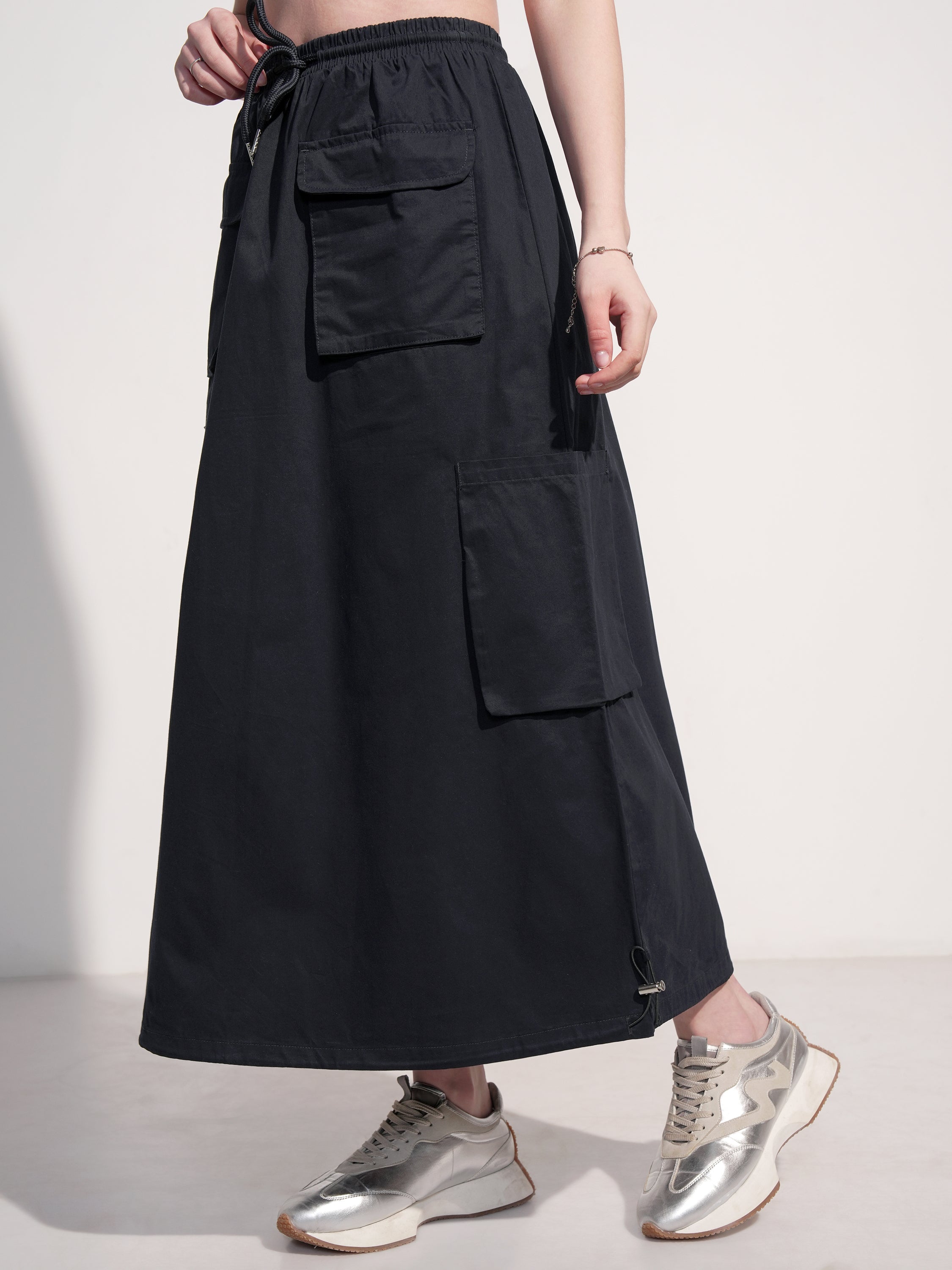 Tokyo Talkies Women Black Above Knee Skirt - Black - Image 4