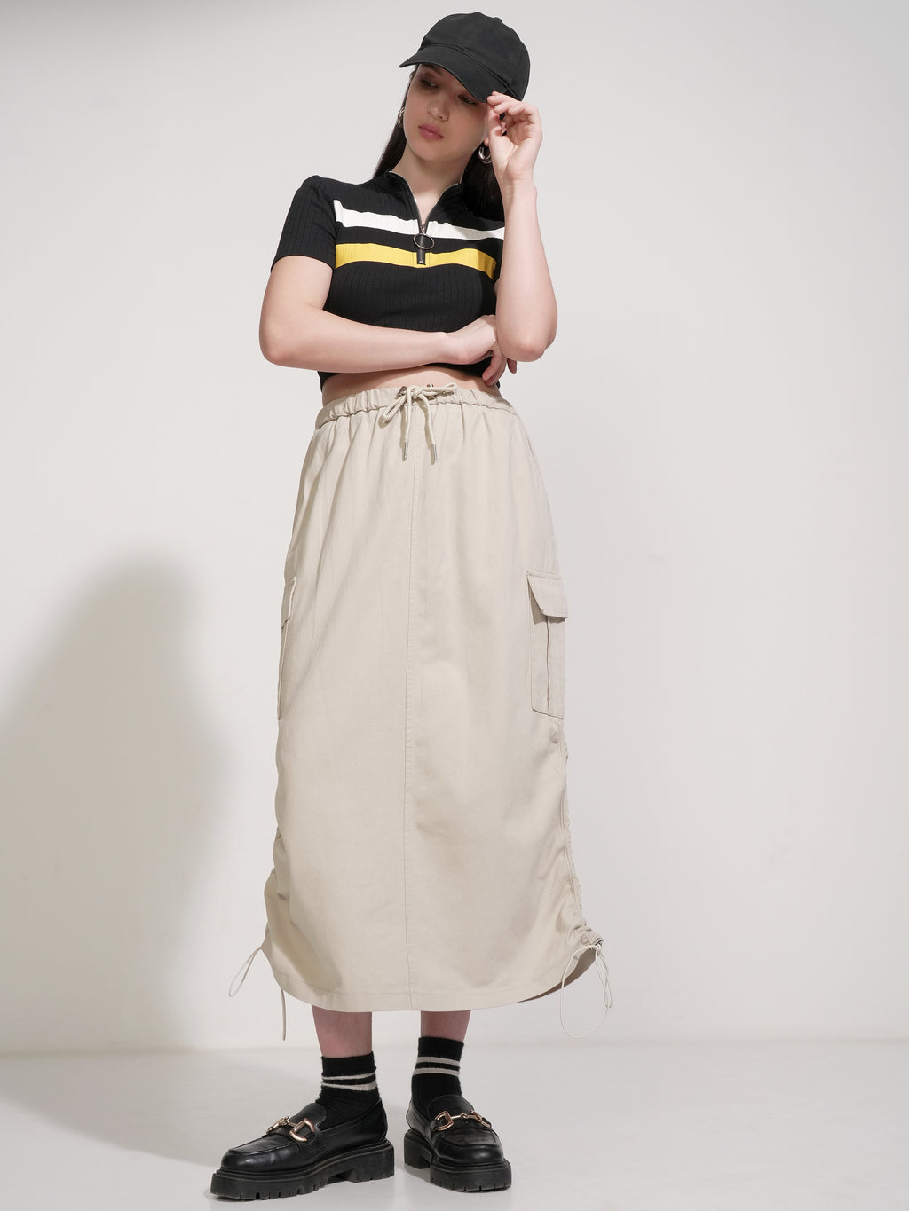 Tokyo Talkies Women Beige Above Knee Skirt - Beige - Image 2