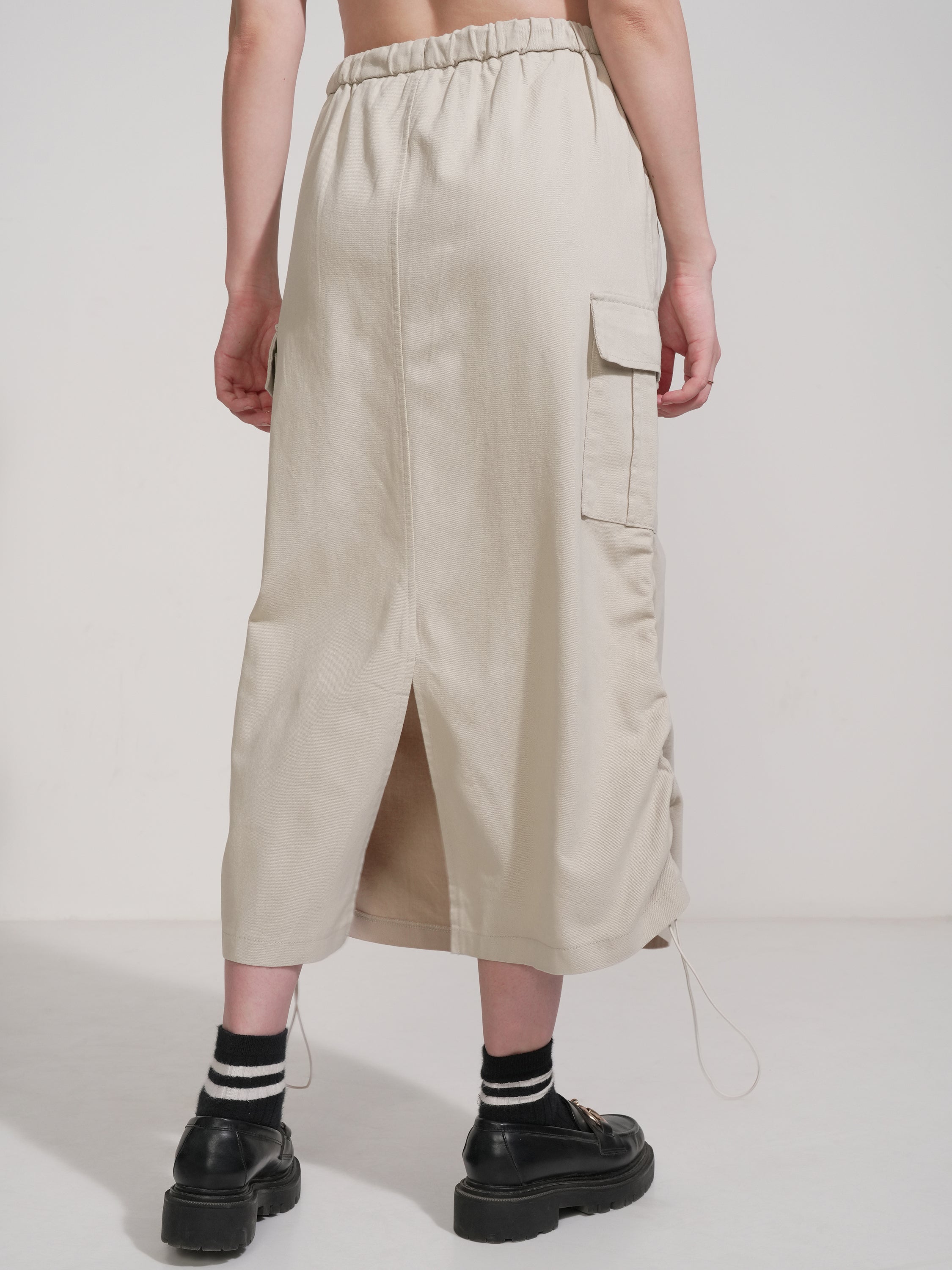 Tokyo Talkies Women Beige Above Knee Skirt - Beige - Image 3