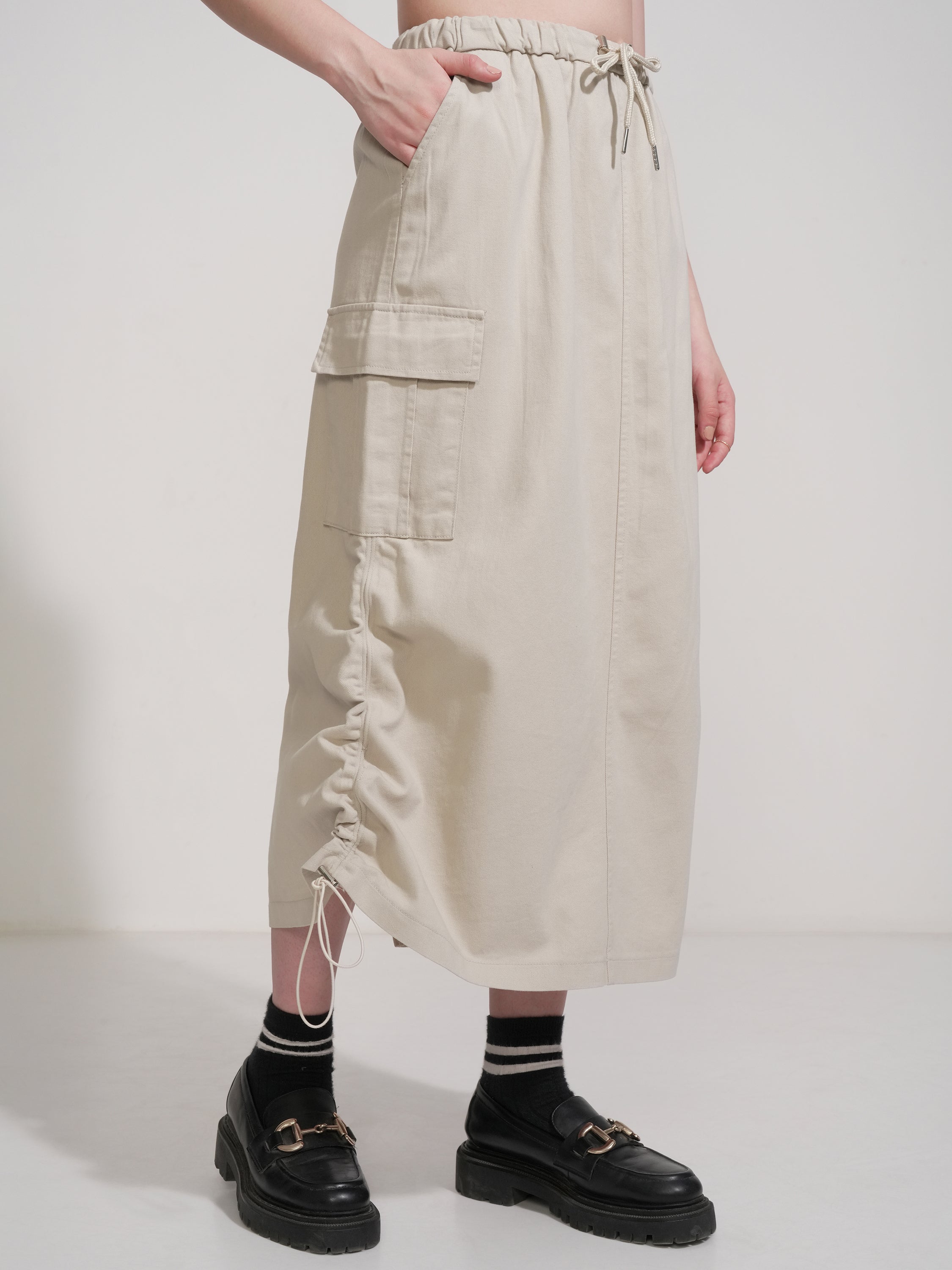 Tokyo Talkies Women Beige Above Knee Skirt - Beige - Image 6