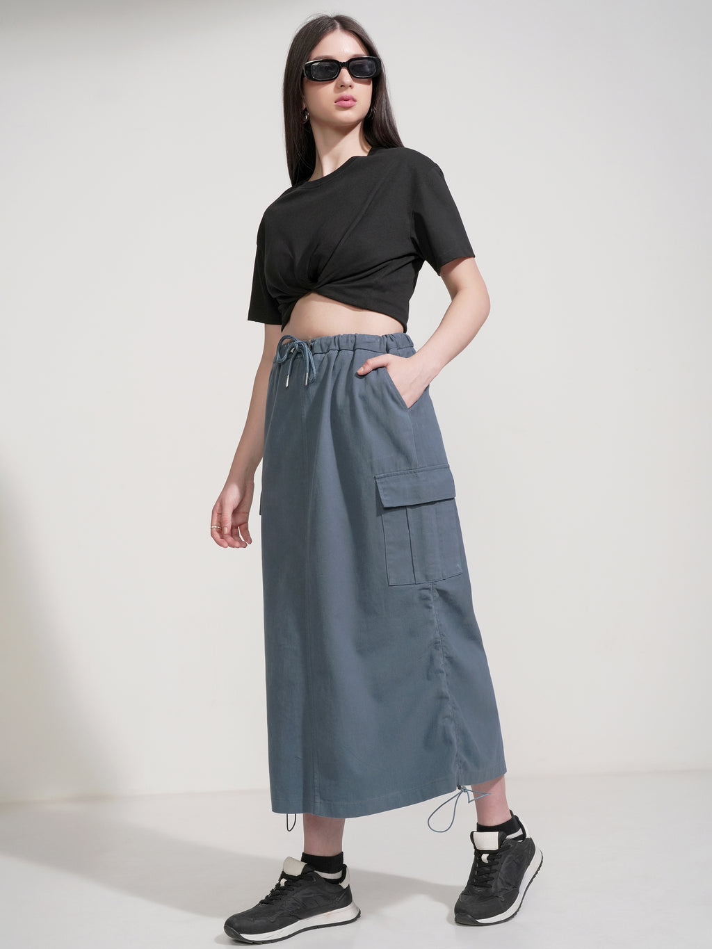Tokyo Talkies Women Blue Above Knee Skirt - Blue - Image 2