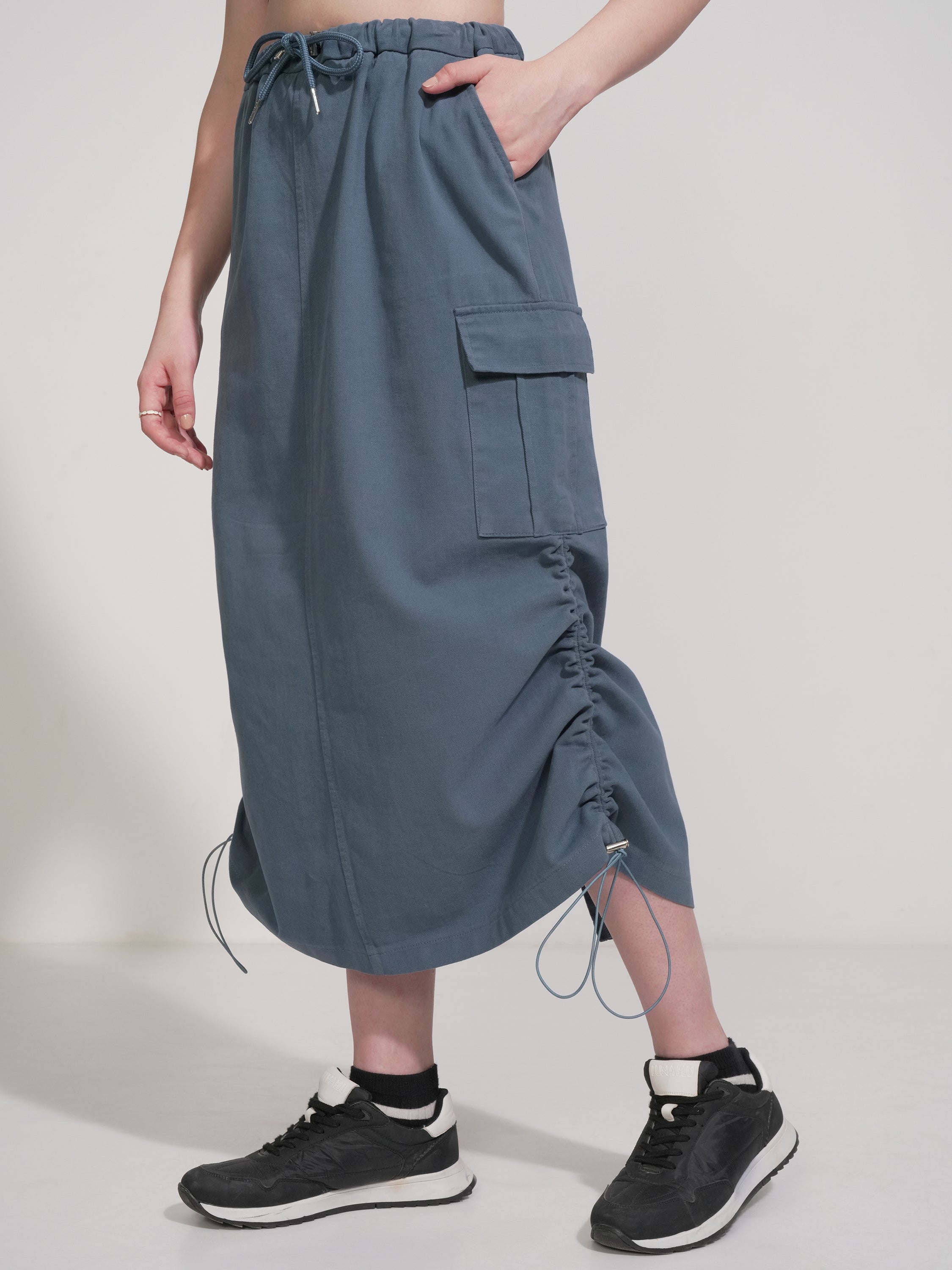 Tokyo Talkies Women Blue Above Knee Skirt - Blue - Image 4