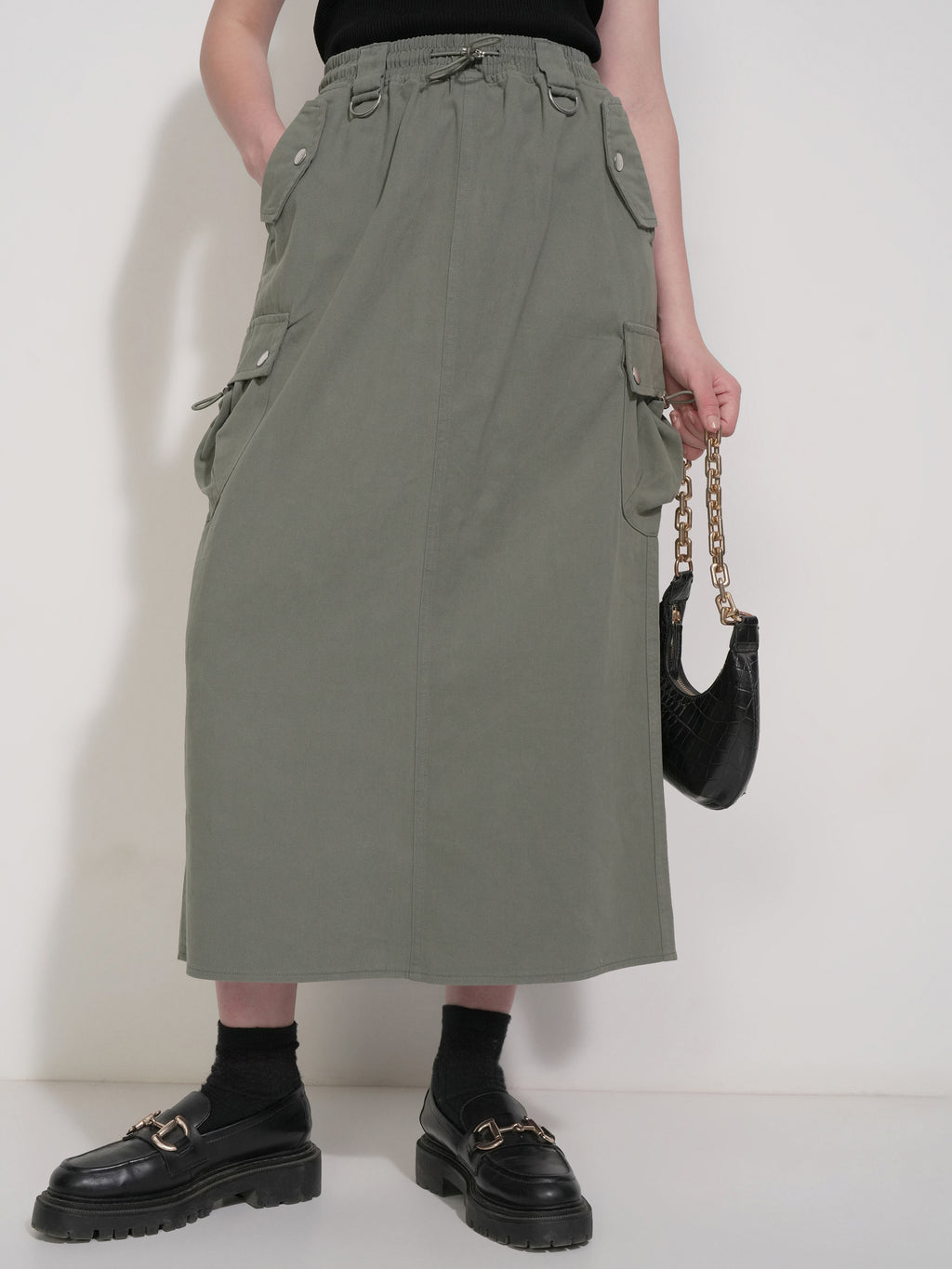 Tokyo Talkies Women Green Above Knee Skirt - Green - Image 1