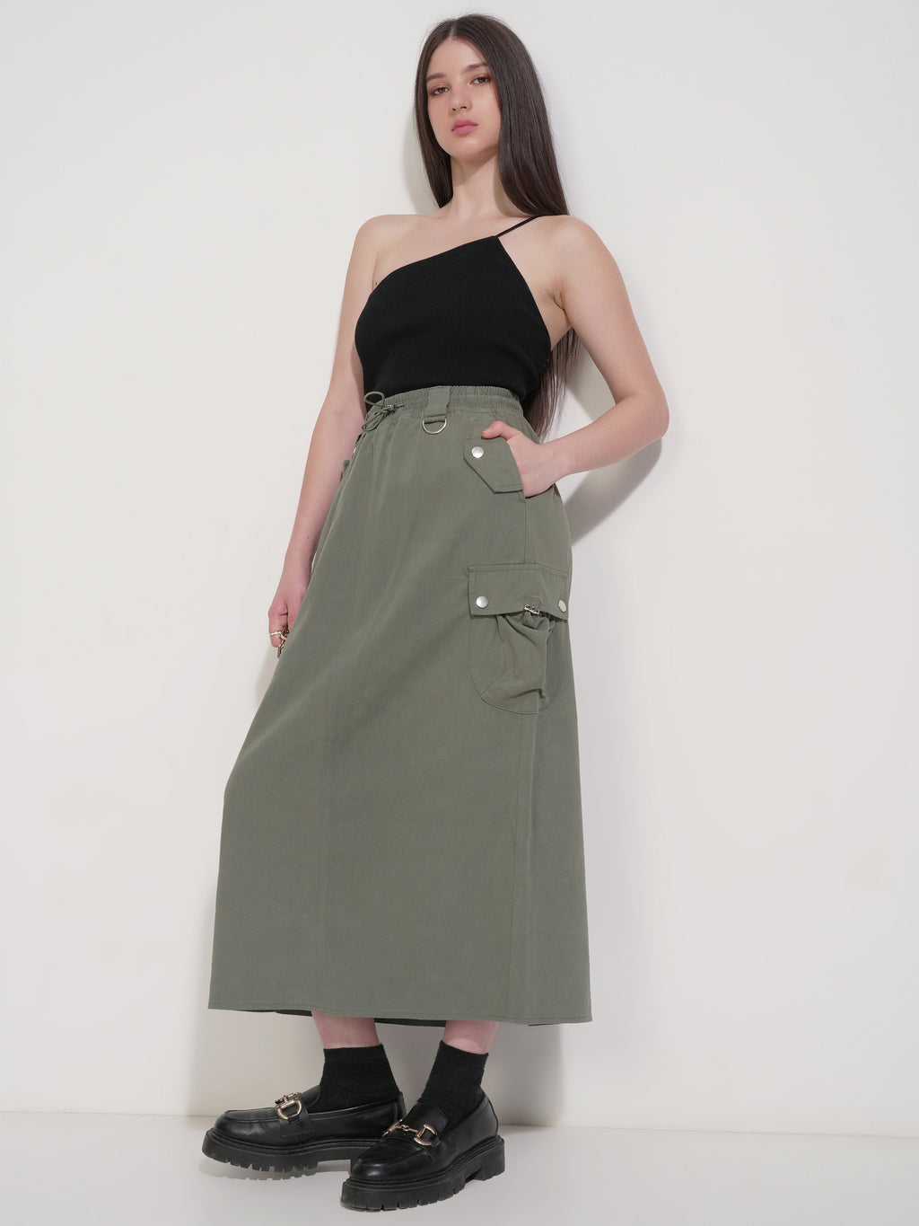 Tokyo Talkies Women Green Above Knee Skirt - Green - Image 2
