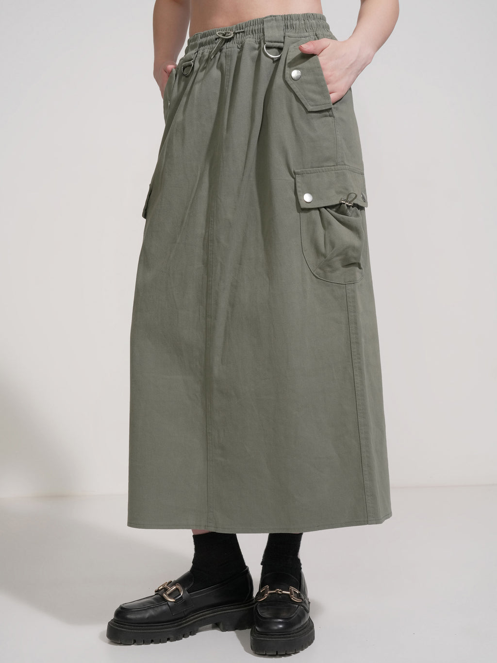 Tokyo Talkies Women Green Above Knee Skirt - Green - Image 4