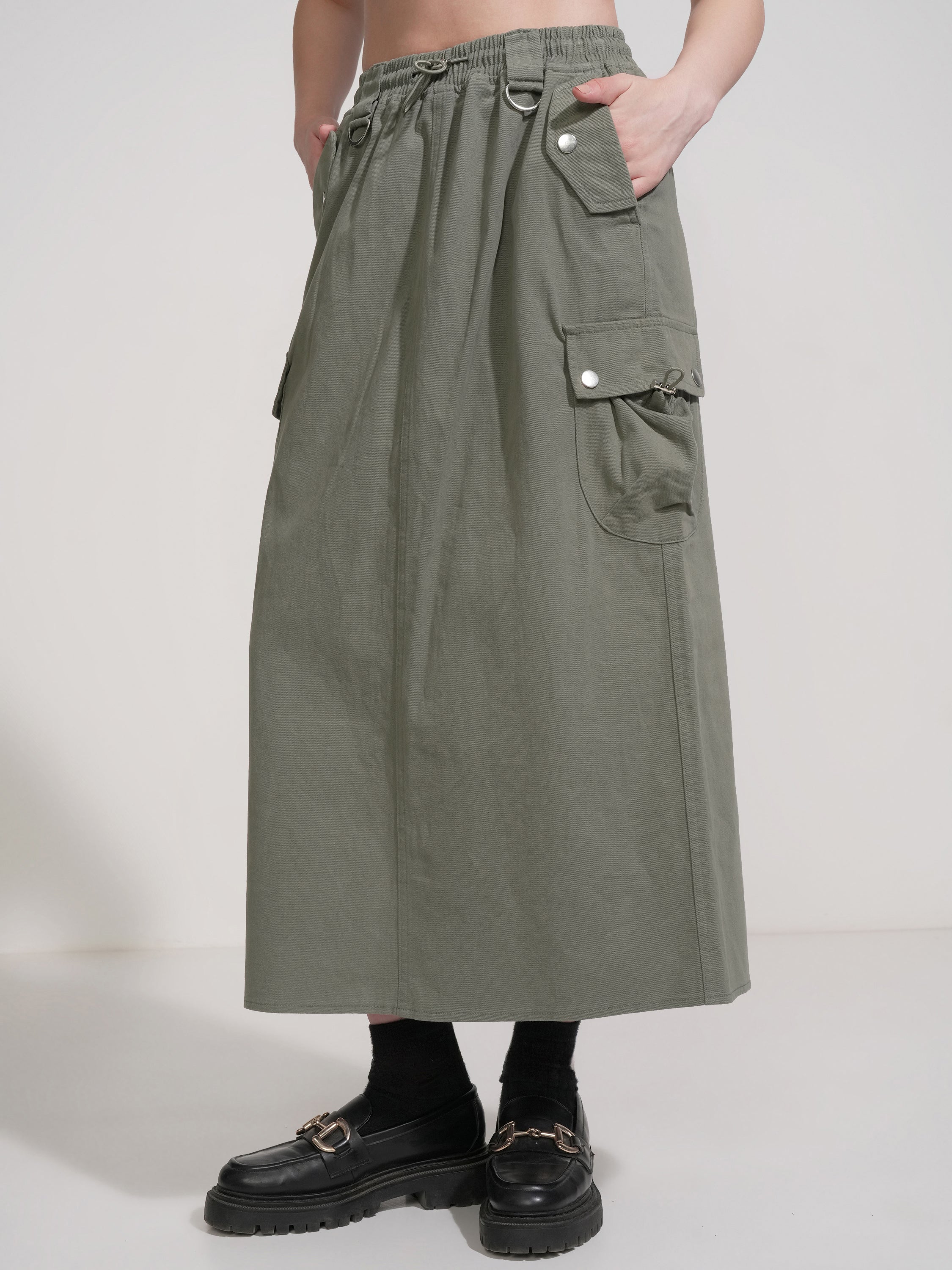 Tokyo Talkies Women Green Above Knee Skirt - Green - Image 4