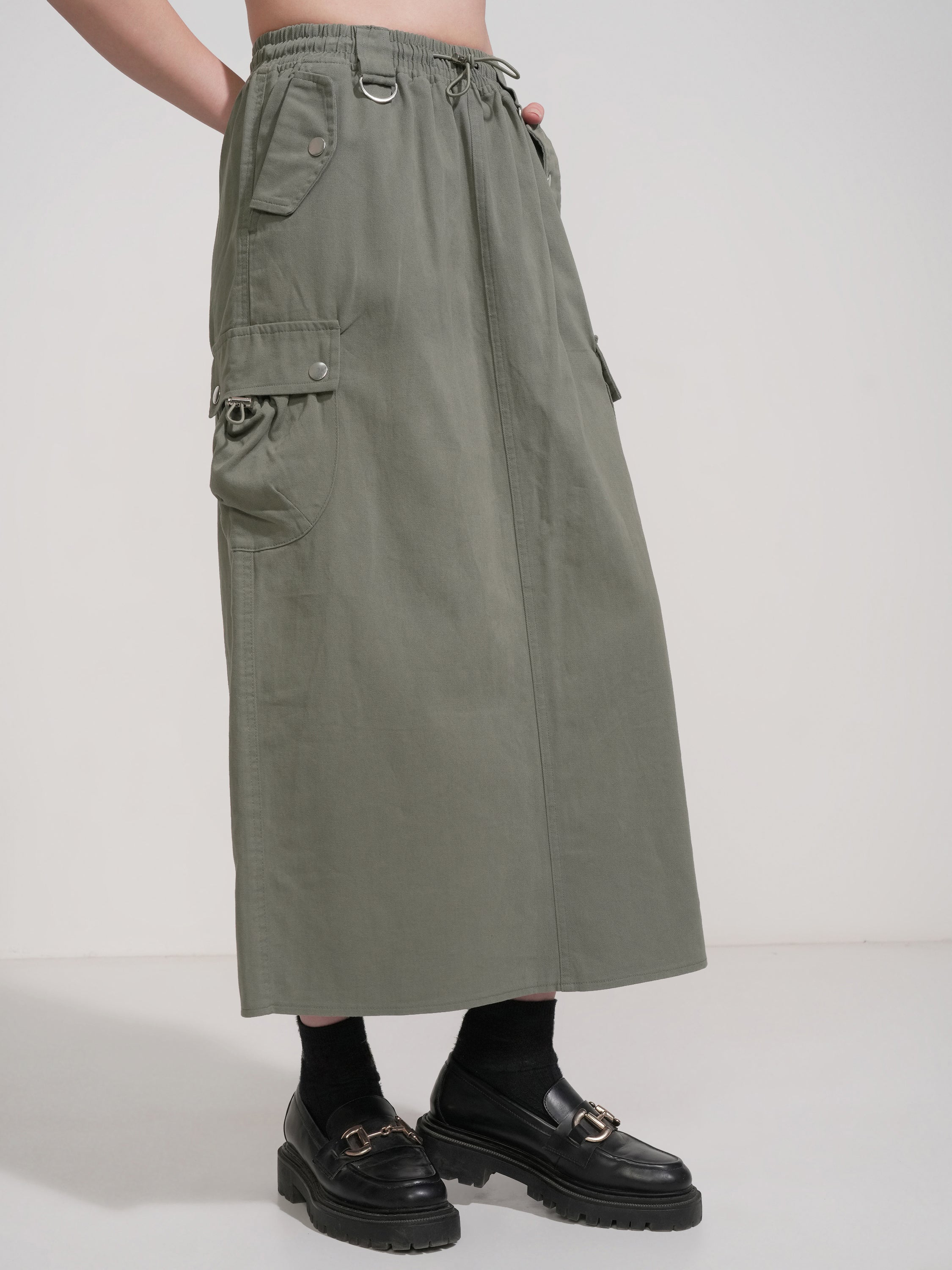 Tokyo Talkies Women Green Above Knee Skirt - Green - Image 6