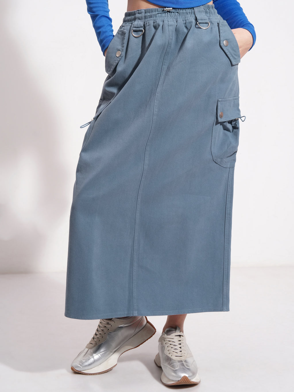 Tokyo Talkies Women Blue Above Knee Skirt - Blue - Image 1