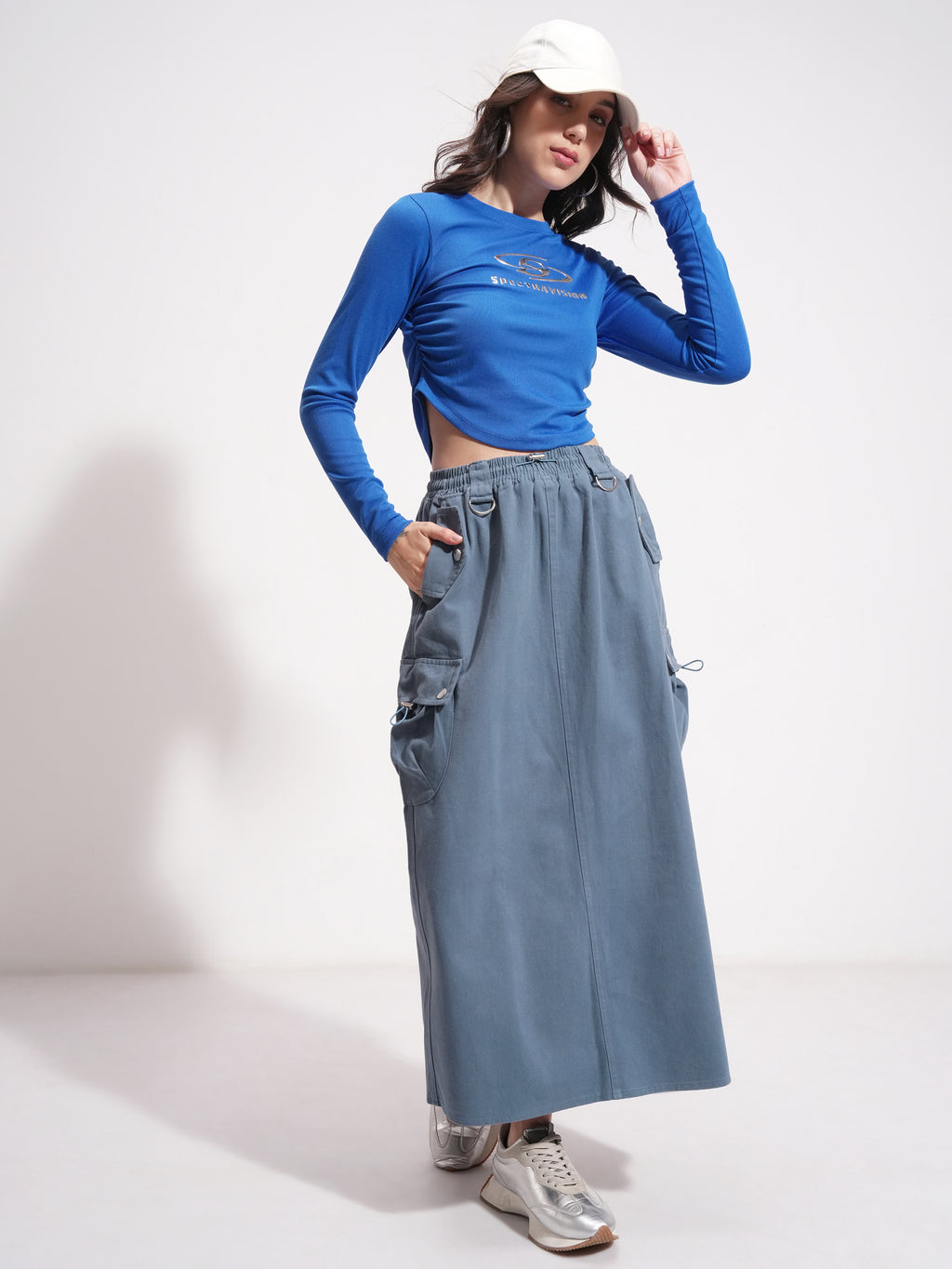 Tokyo Talkies Women Blue Above Knee Skirt - Blue - Image 2