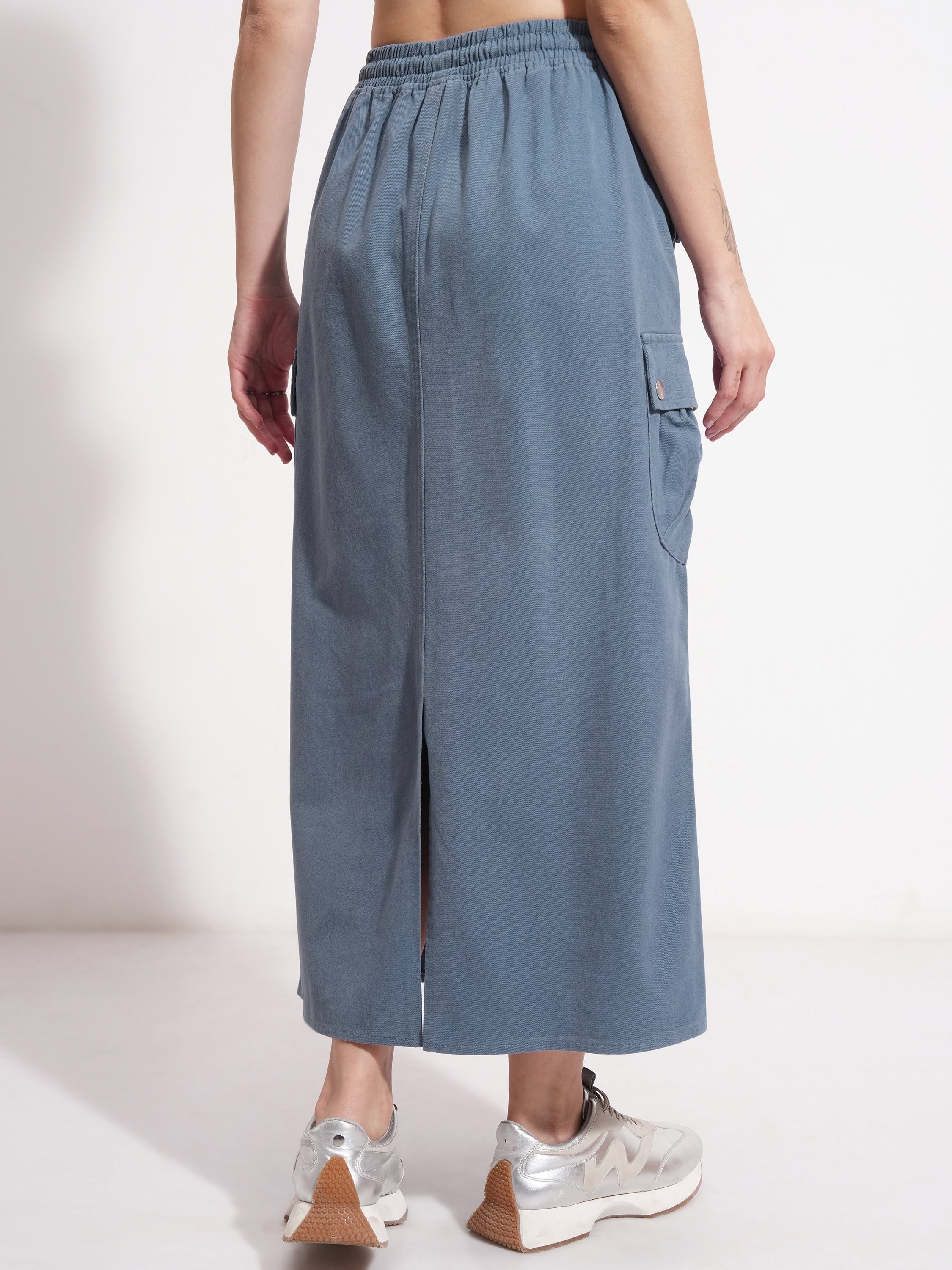 Tokyo Talkies Women Blue Above Knee Skirt - Blue - Image 3