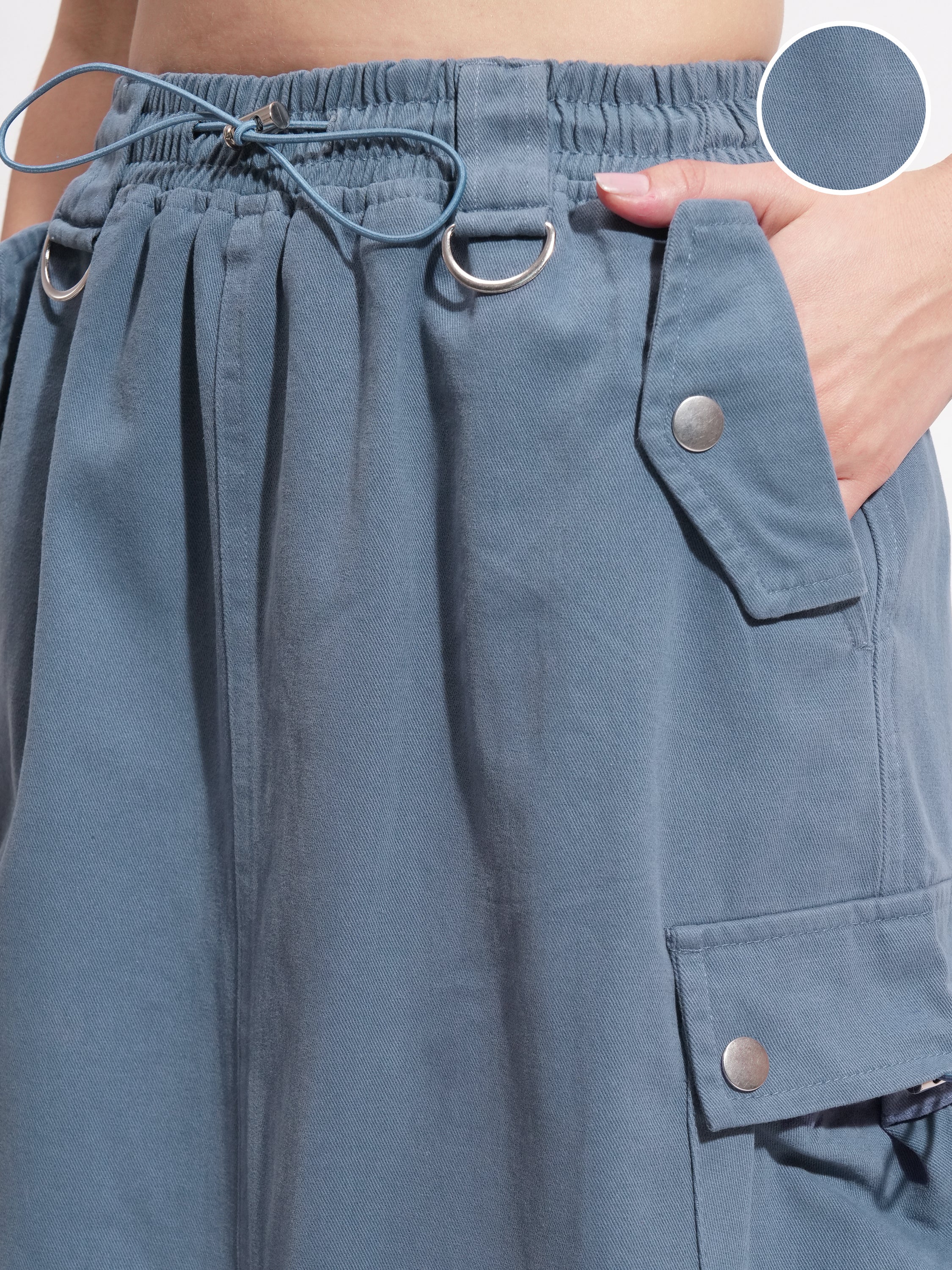 Tokyo Talkies Women Blue Above Knee Skirt - Blue - Image 5