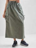 Street By Tokyo Talkies Women Green Straight Midi Skirt - Green - Image 1