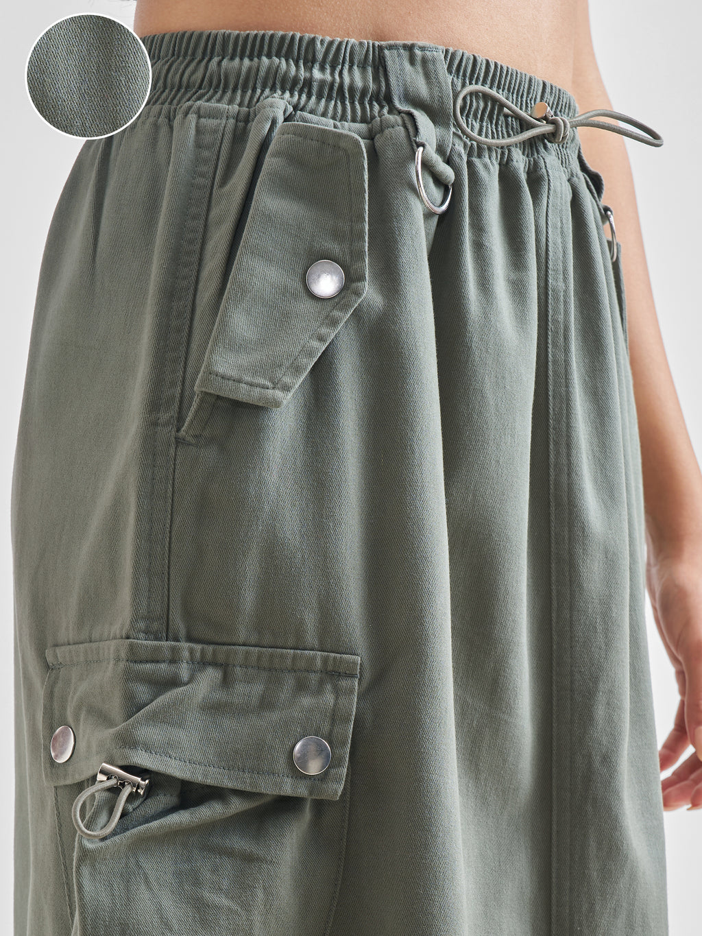 Street By Tokyo Talkies Women Green Straight Midi Skirt - Green - Image 5