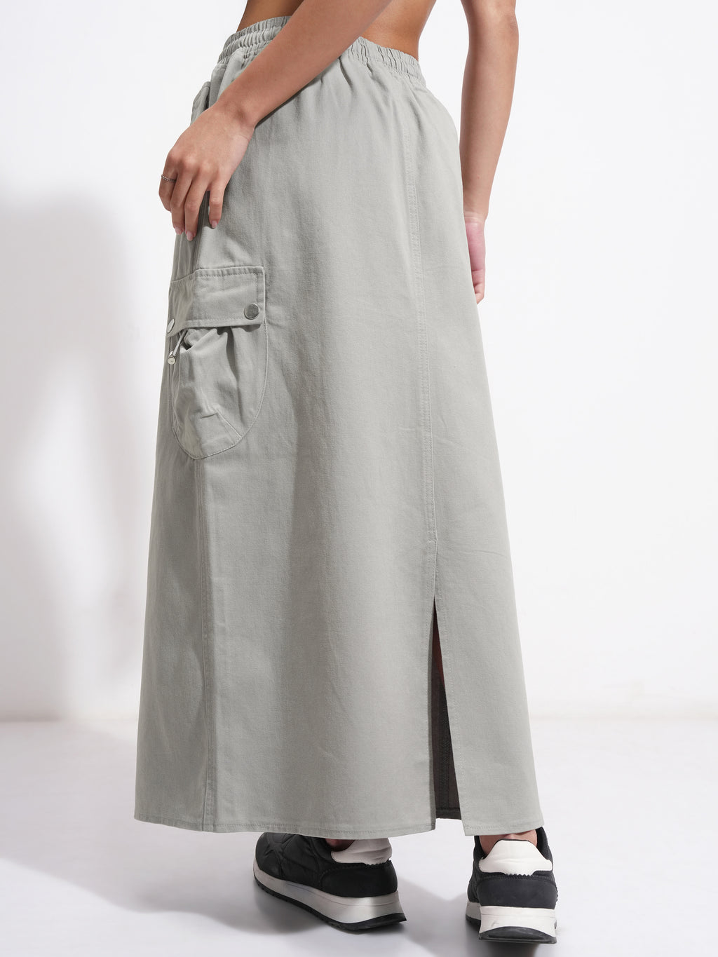 Tokyo Talkies Women Grey Above Knee Skirt - Grey - Image 3