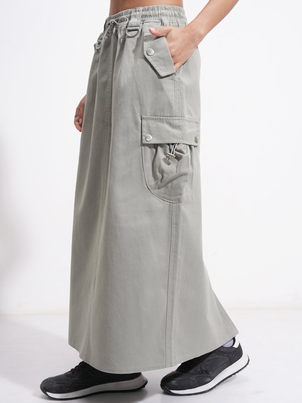 Tokyo Talkies Women Grey Above Knee Skirt - Grey - Image 4