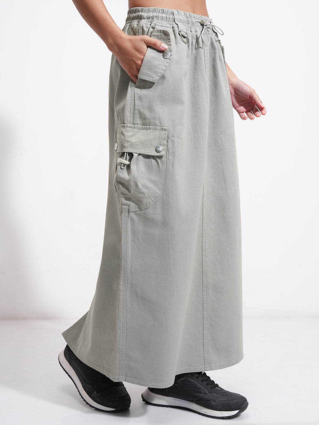 Tokyo Talkies Women Grey Above Knee Skirt - Grey - Image 6