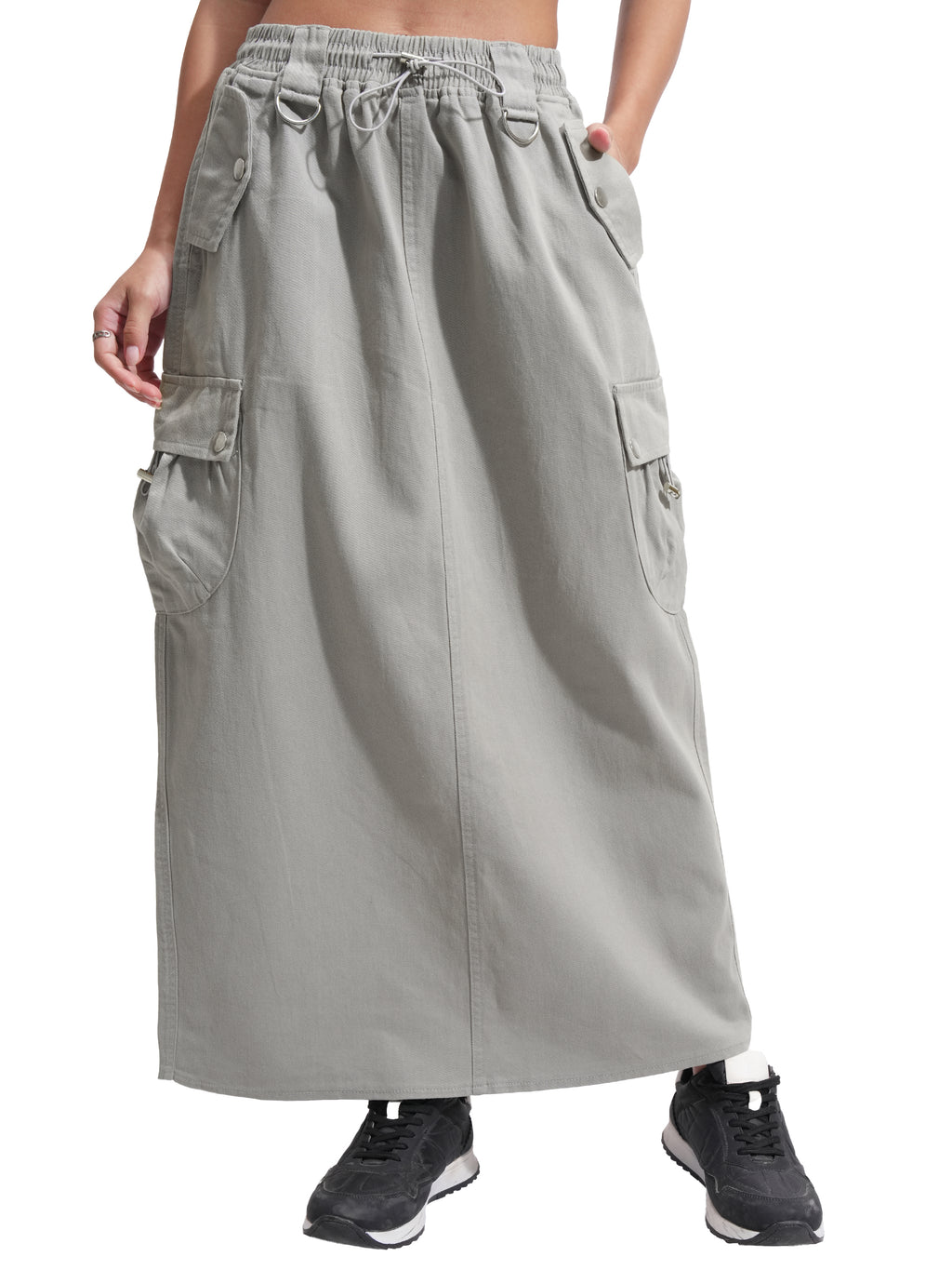 Tokyo Talkies Women Grey Above Knee Skirt - Grey - Image 7