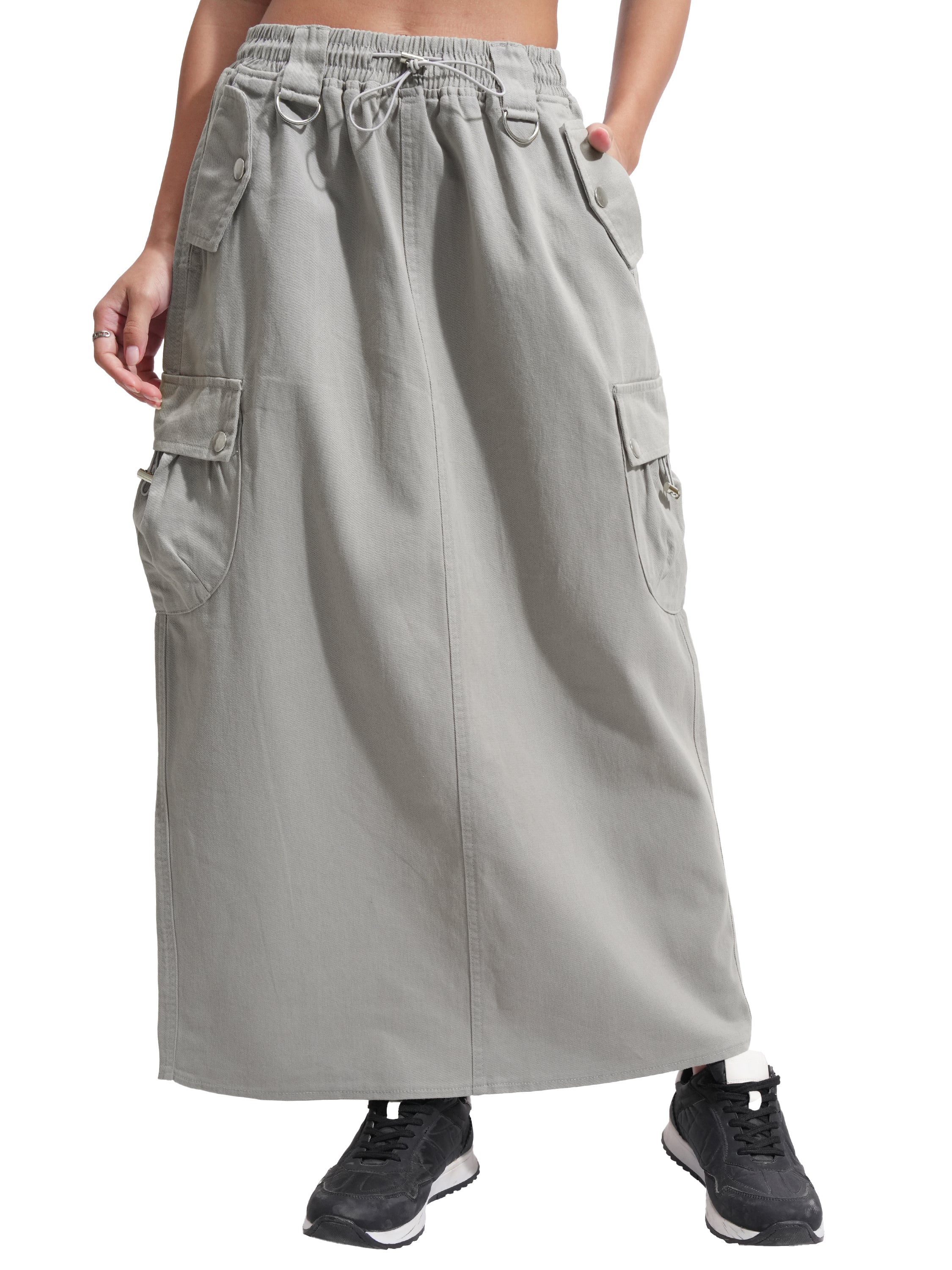 Tokyo Talkies Women Grey Above Knee Skirt - Grey - Image 7