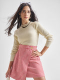 Tokyo Talkies Women Beige Round Neck Long Sleeve Sweater - Beige - Image 1