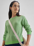 Tokyo Talkies Women Green Round Neck Sweater - Green - Image 1