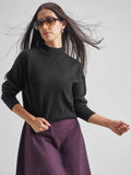 Tokyo Talkies Women Black Turtle Neck Sweater - Black - Image 1