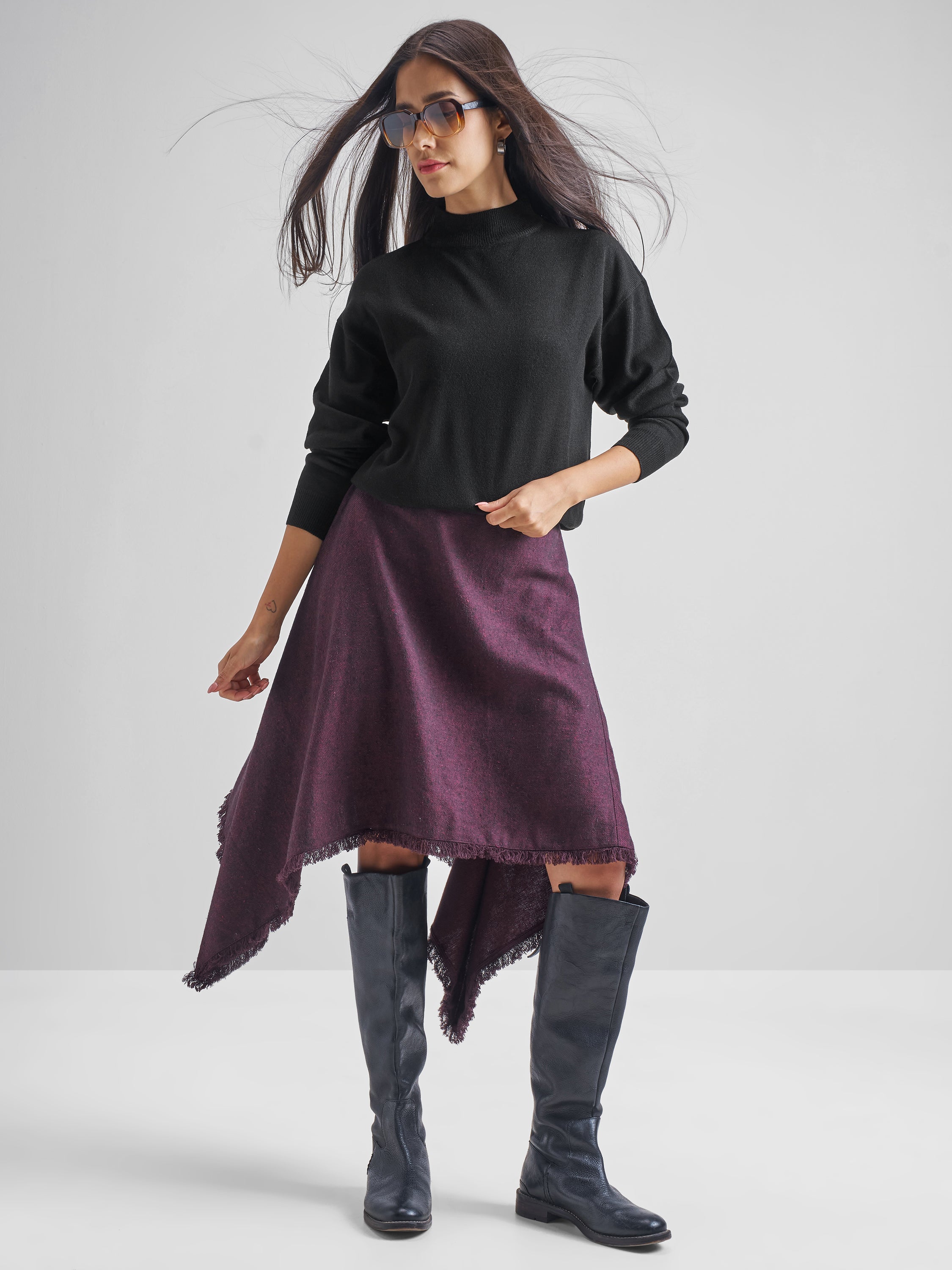 Tokyo Talkies Women Black Turtle Neck Sweater - Black - Image 2