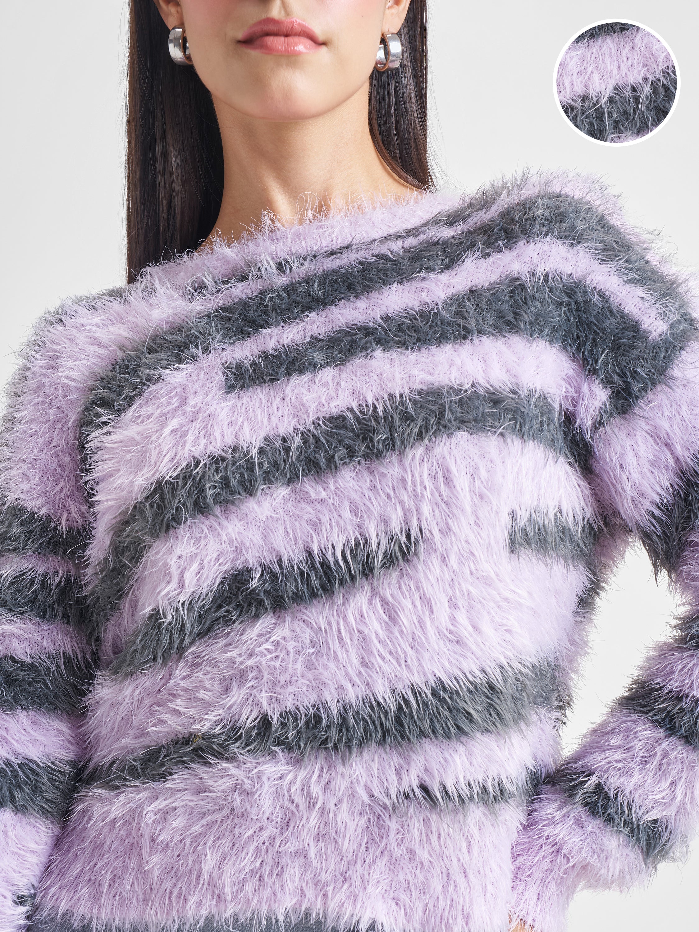 Tokyo Talkies Women Purple Round Neck Sweater - Purple - Image 5