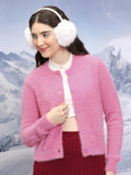 Tokyo Talkies Women Pink Round Neck Sweater - Pink - Image 1
