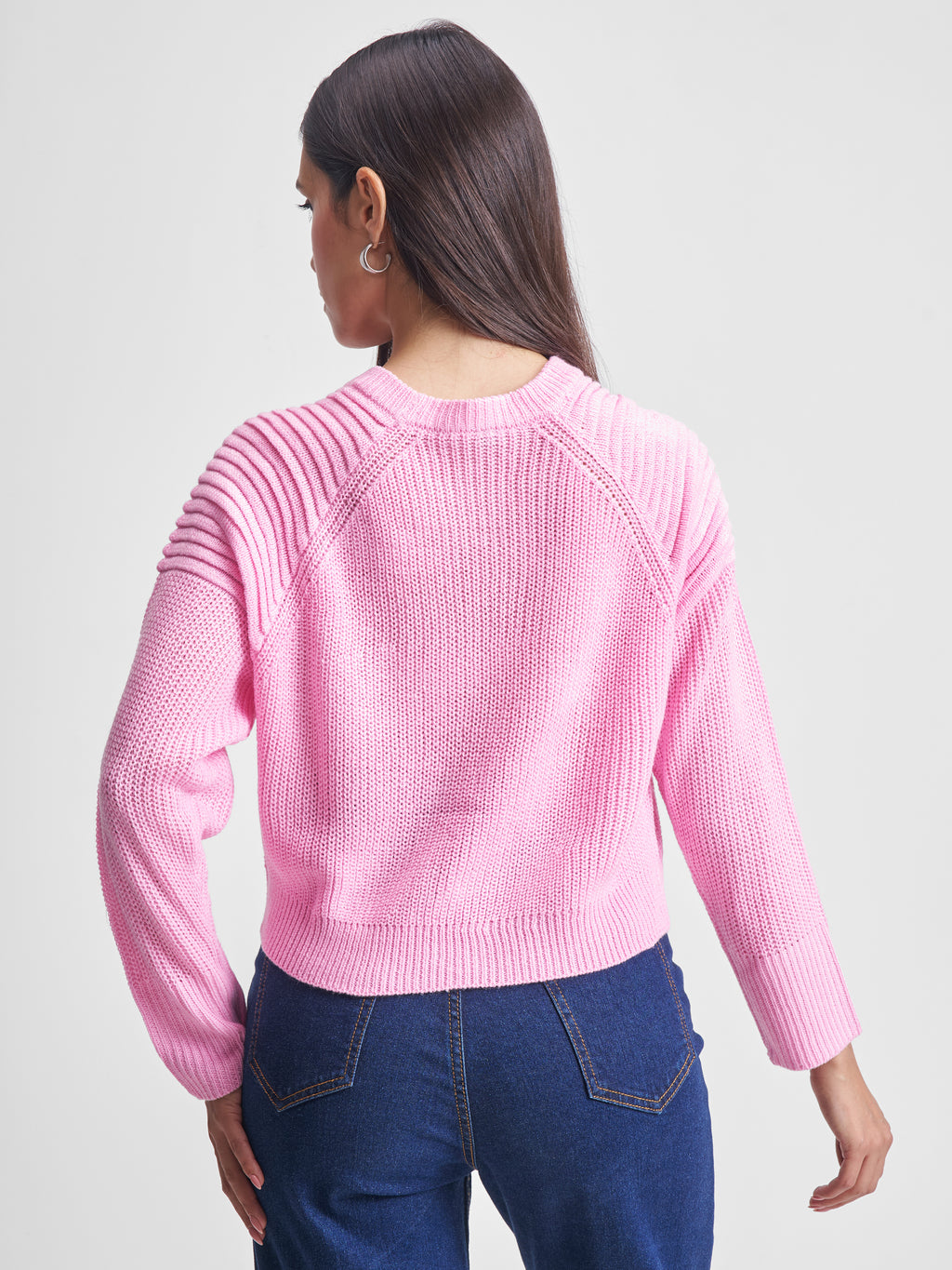 Tokyo Talkies Women Pink Round Neck Sweater - Pink - Image 3