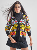 Tokyo Talkies Women Black V-Neck Sweater - Black - Image 1