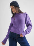 Tokyo Talkies Women Purple Turtle Neck Sweater - Purple - Image 1