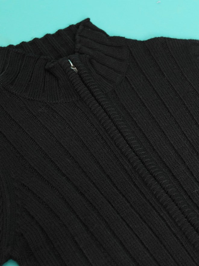 Tokyo Talkies Women Black Turtle Neck Sweater - Black - Image 7