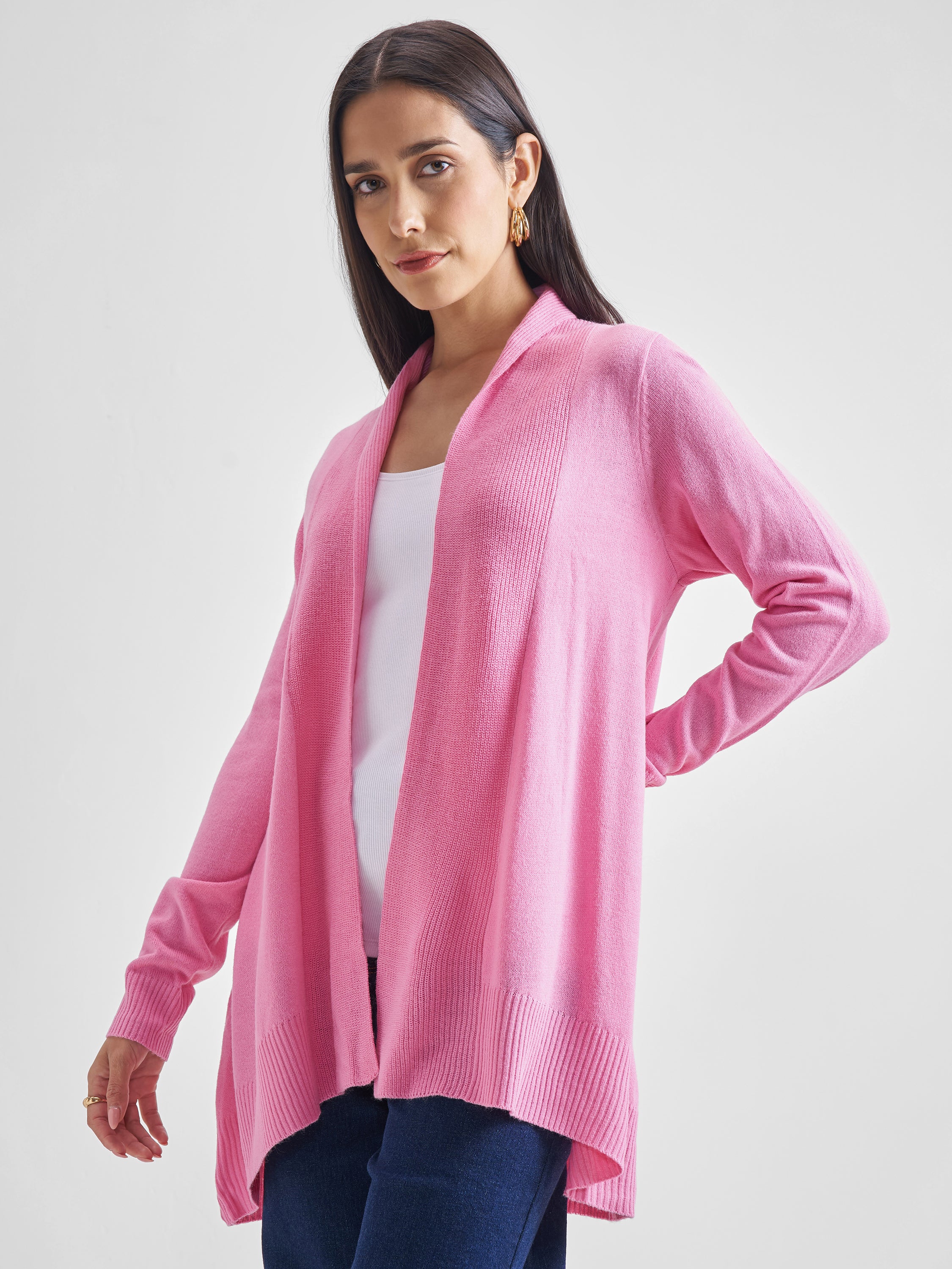 Tokyo Talkies Women Pink Round Neck Sweater - Pink - Image 4