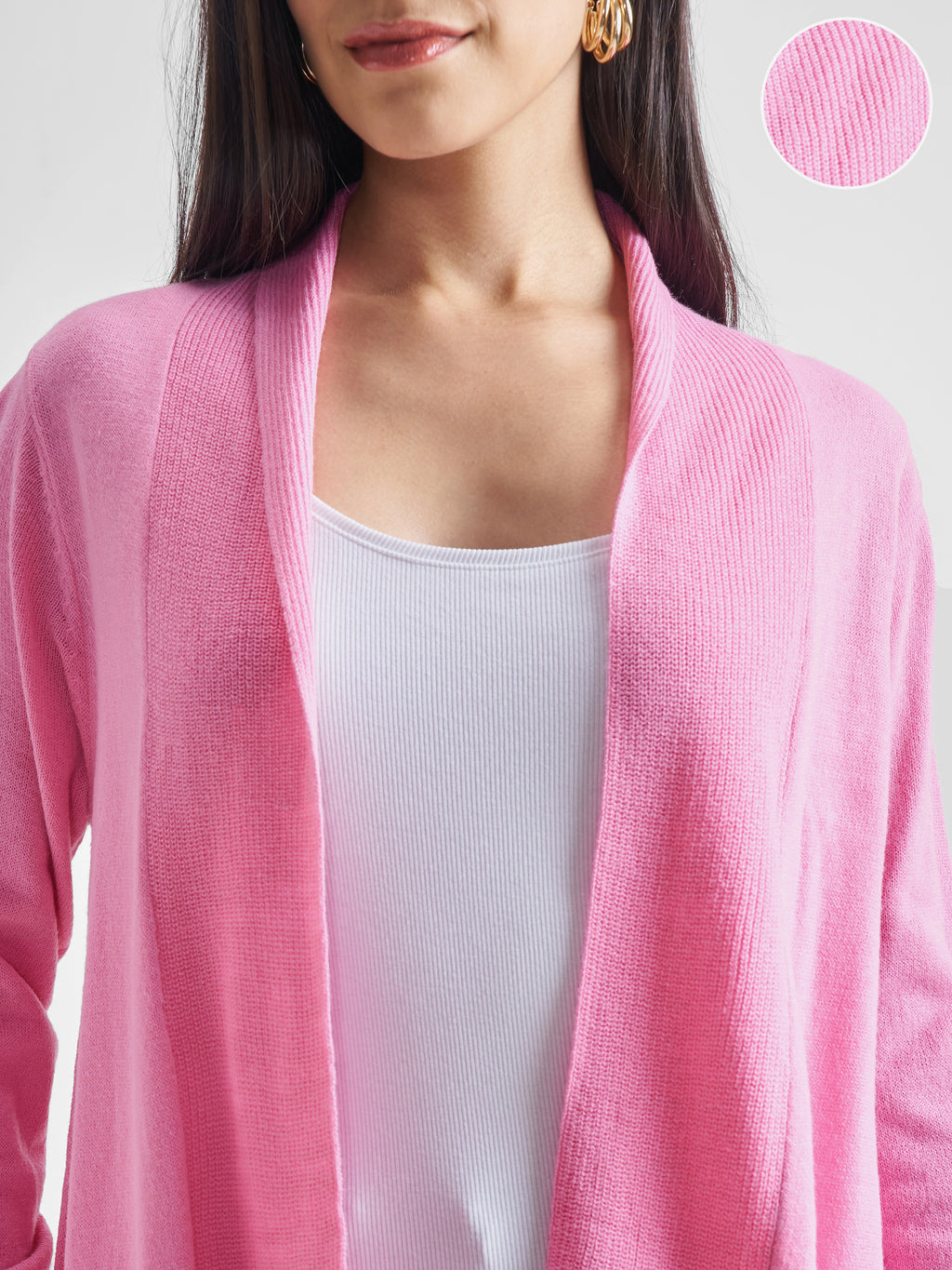 Tokyo Talkies Women Pink Round Neck Sweater - Pink - Image 5
